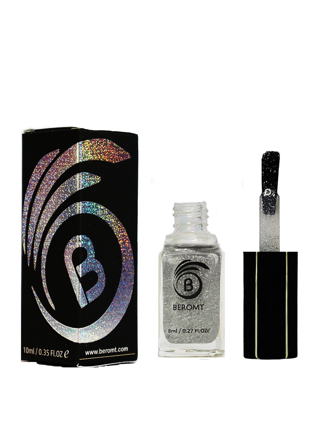 

BEROMT Topper Vegan Fast Dry Alcohol-Free Gel Nail Polish - Shade 203, Silver