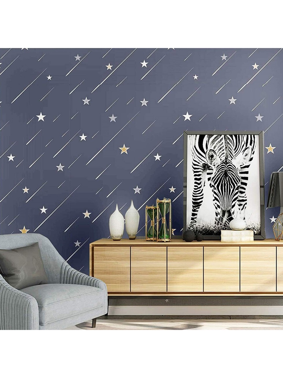 

ANNA CREATIONS Grey & White Printed Wall Sticker