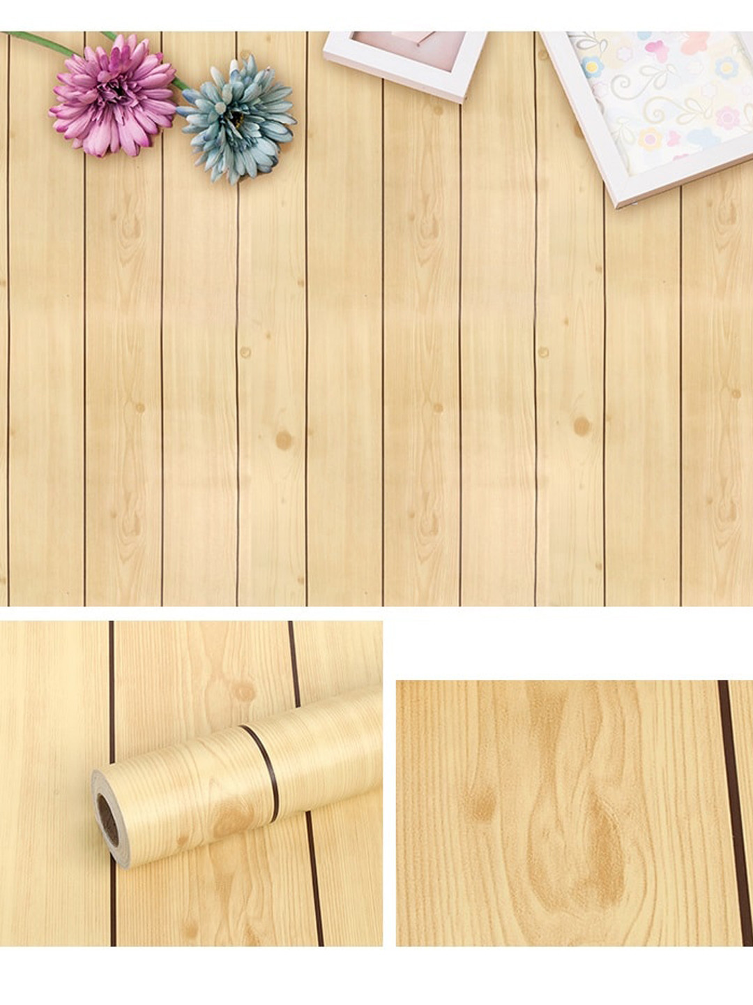 

ANNA CREATIONS Wooden- Coloured & Brown Striped Decals and Stickers Wallpaper