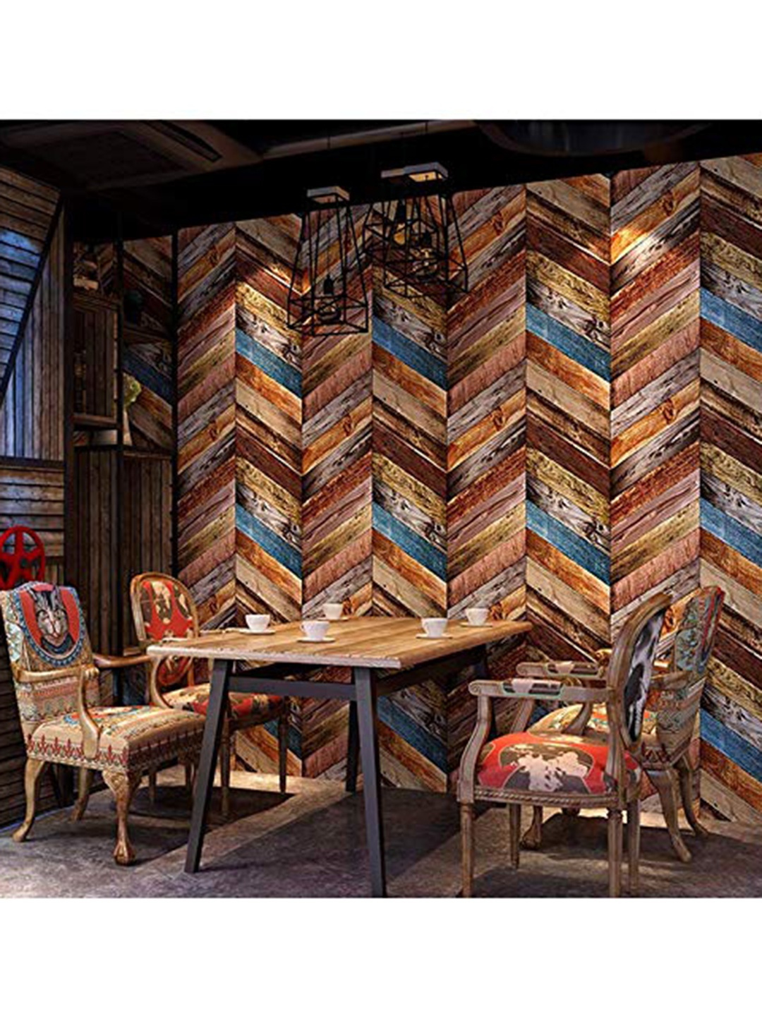 

ANNA CREATIONS Multi-Coloured Self Adhesive Peel & Stick Wallpaper