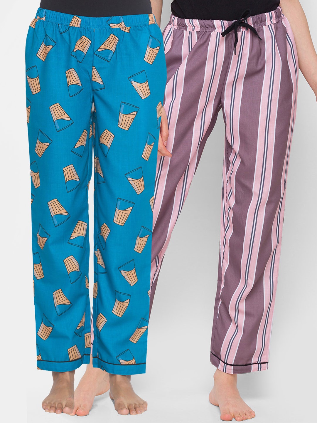 

FashionRack Women Pack of 2 Printed Lounge Pants, Blue