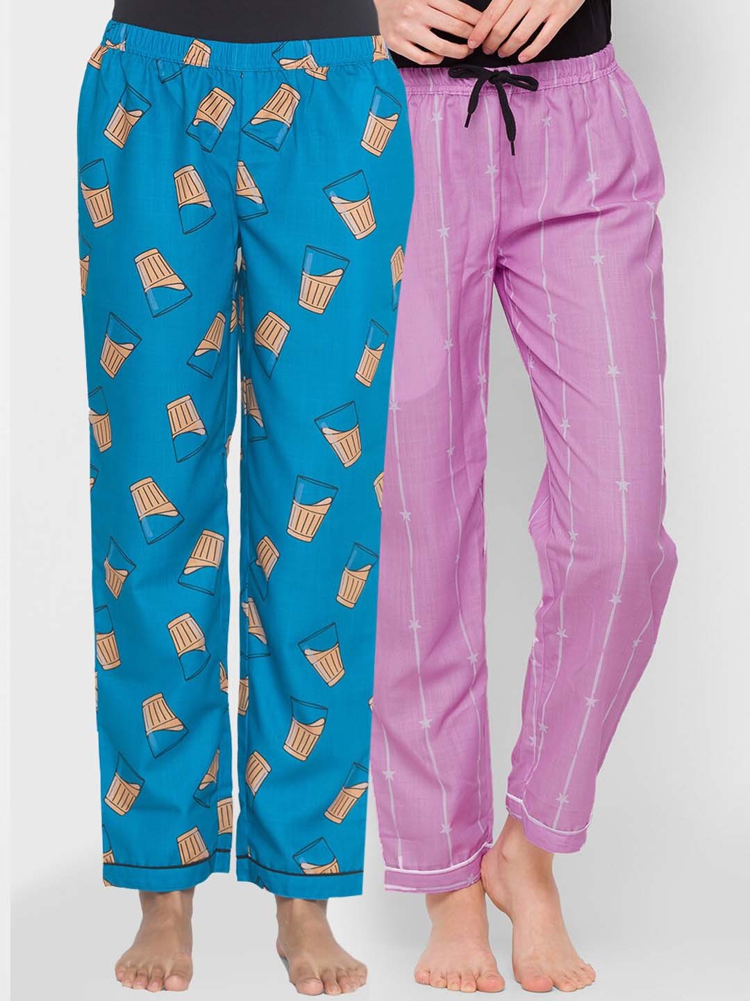 

FashionRack Women Pack of 2 Printed Lounge Pants, Blue