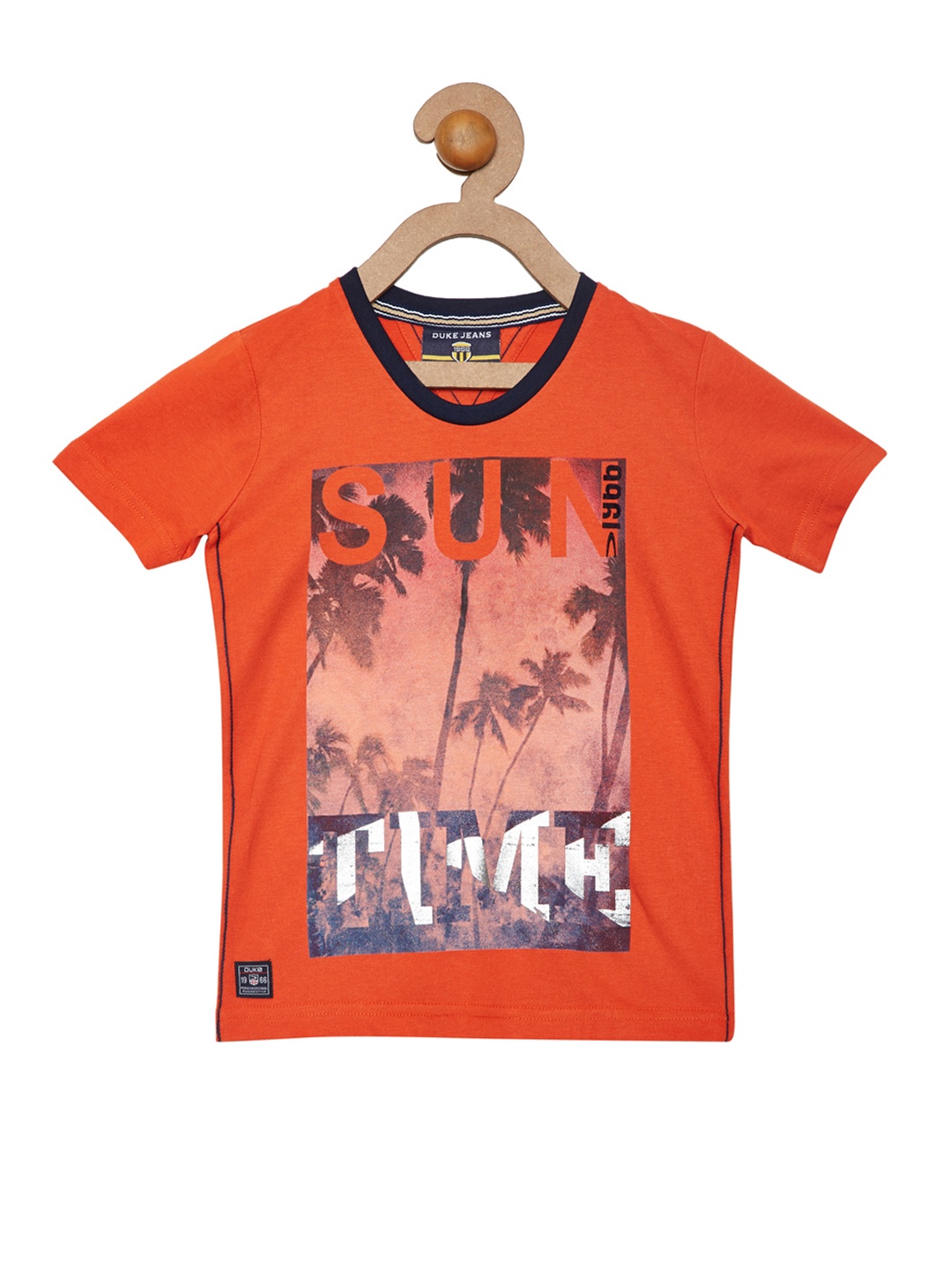 

Duke Boys Orange Printed Round Neck T-shirt