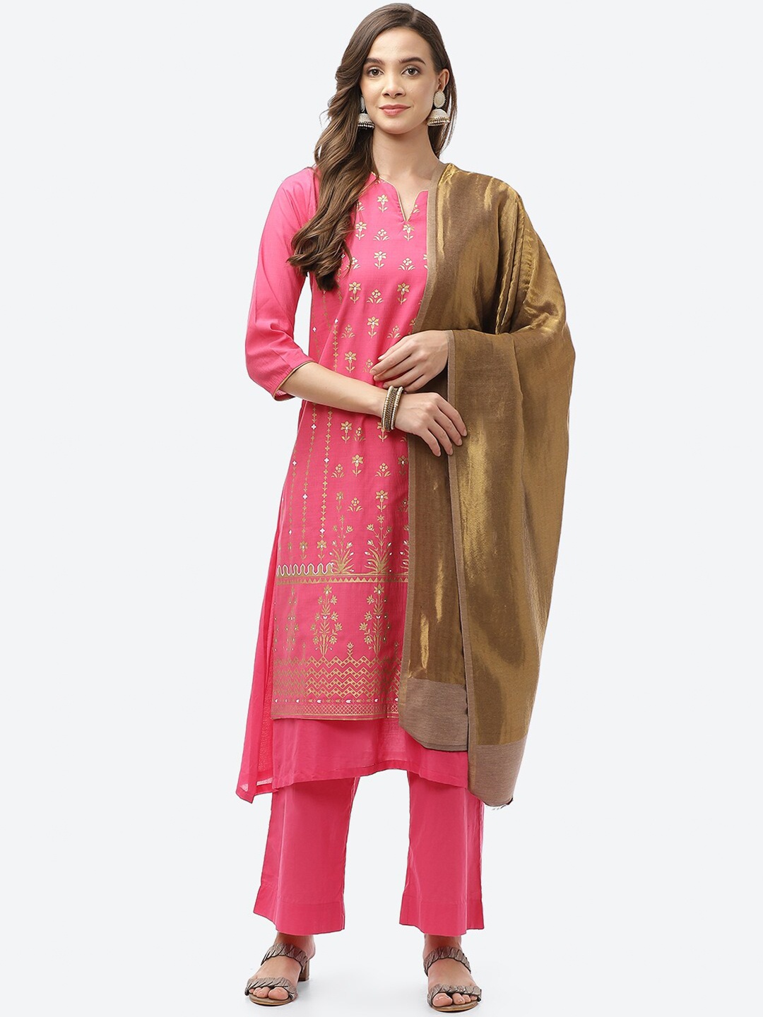 

Biba Gold-Toned Dyed Dupatta