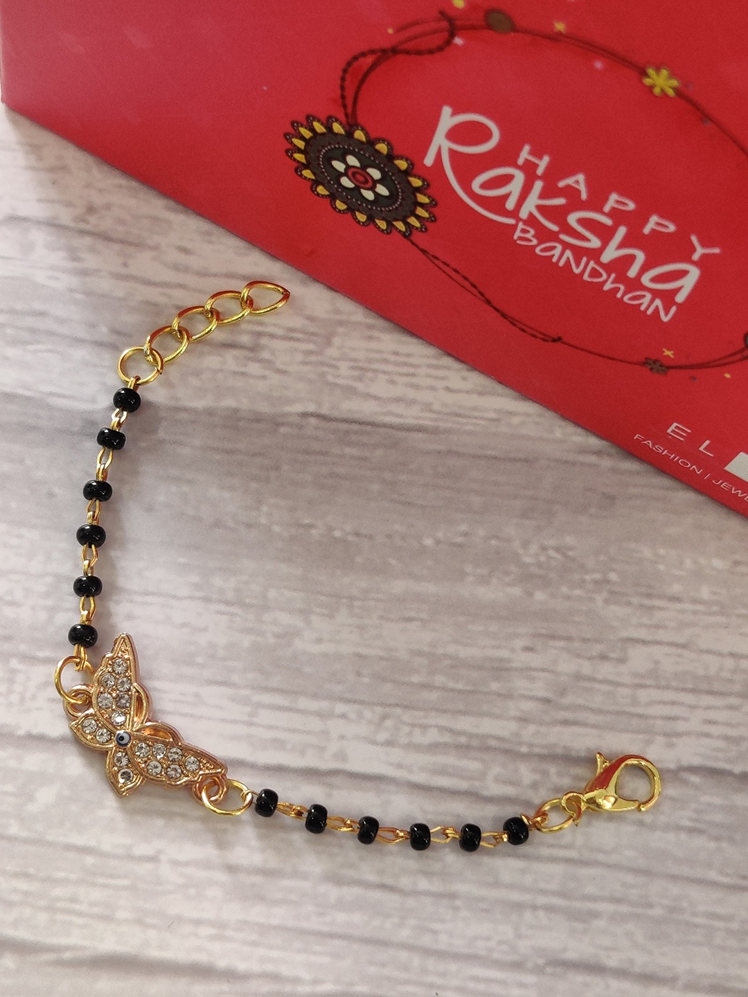 

EL REGALO Kids Nazaria Evil Eye Rakhi Combo With Roli Chawal Shagun, Black