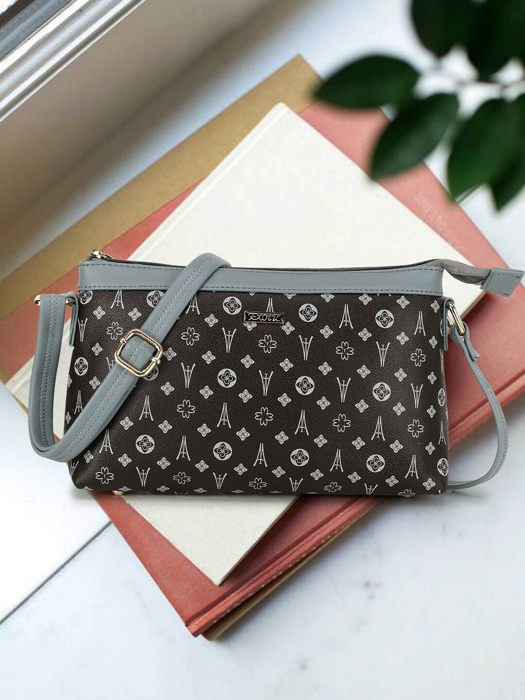 

Exotic Grey PU Shopper Sling Bag