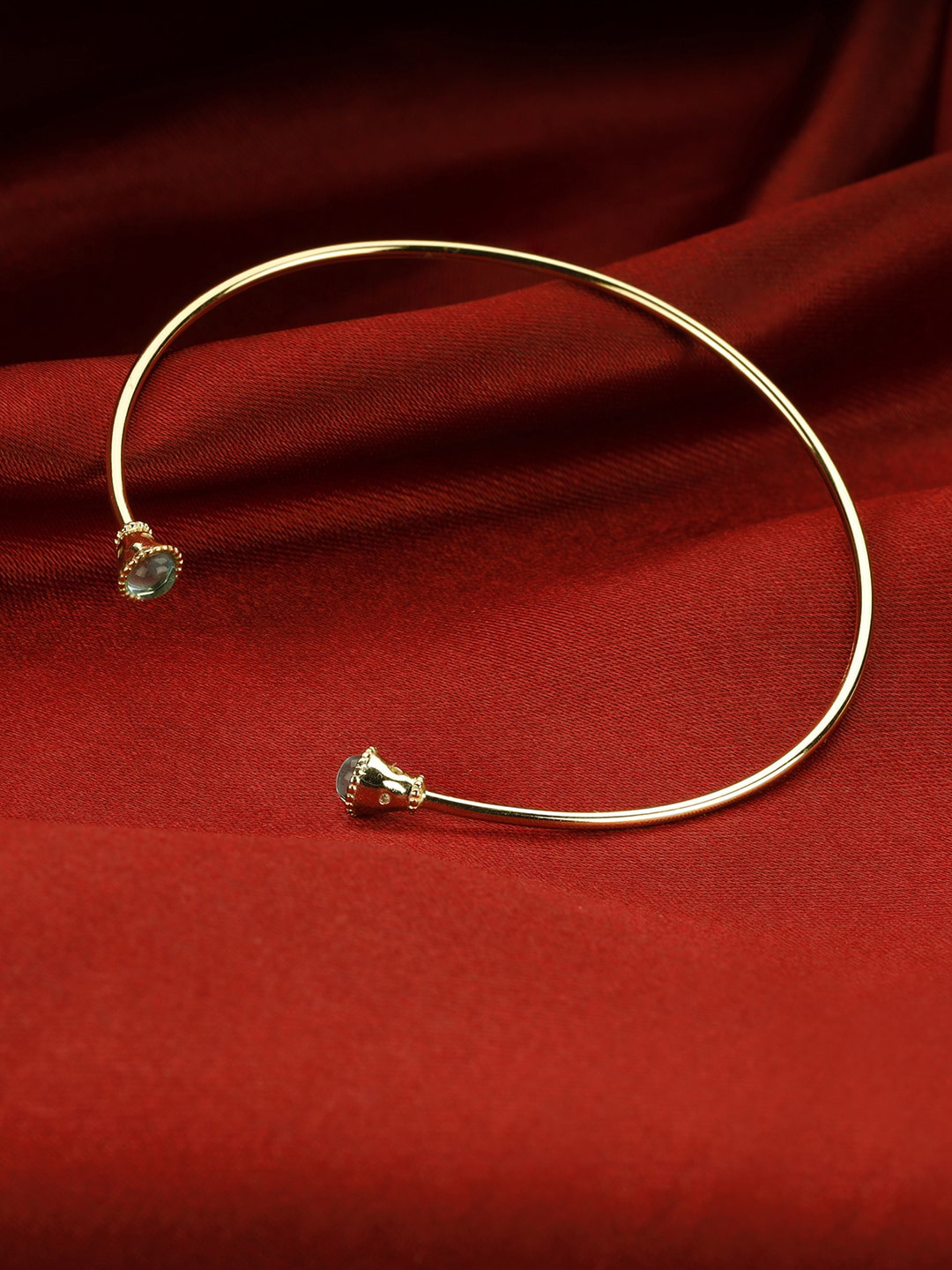

GIVA 925 Sterling Silver 18k Gold Plated Aqua Adjustable Cuff Bracelet
