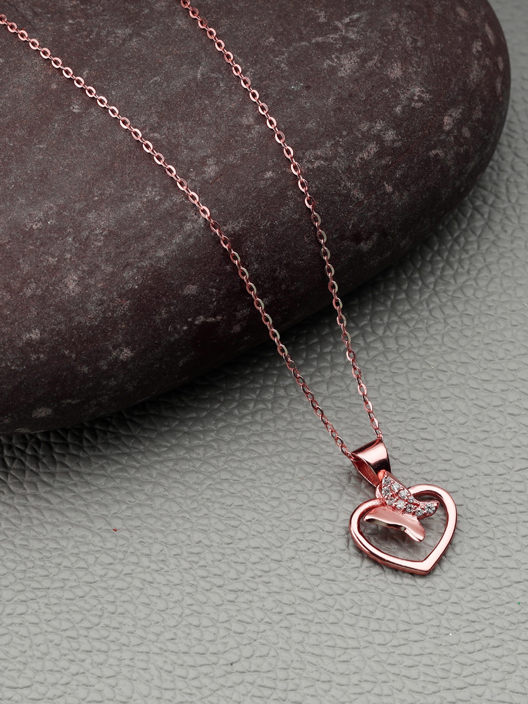 

GIVA 925 Sterling Silver Rose Gold Plated Liberal Love Pendant