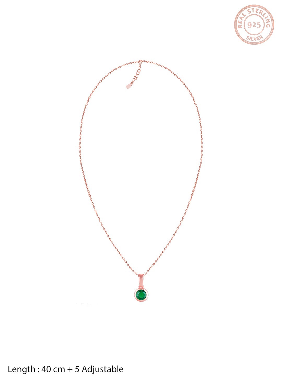

GIVA 925 Sterling Silver Rose Gold-Plated White Stone-Studded Pendant With Chain