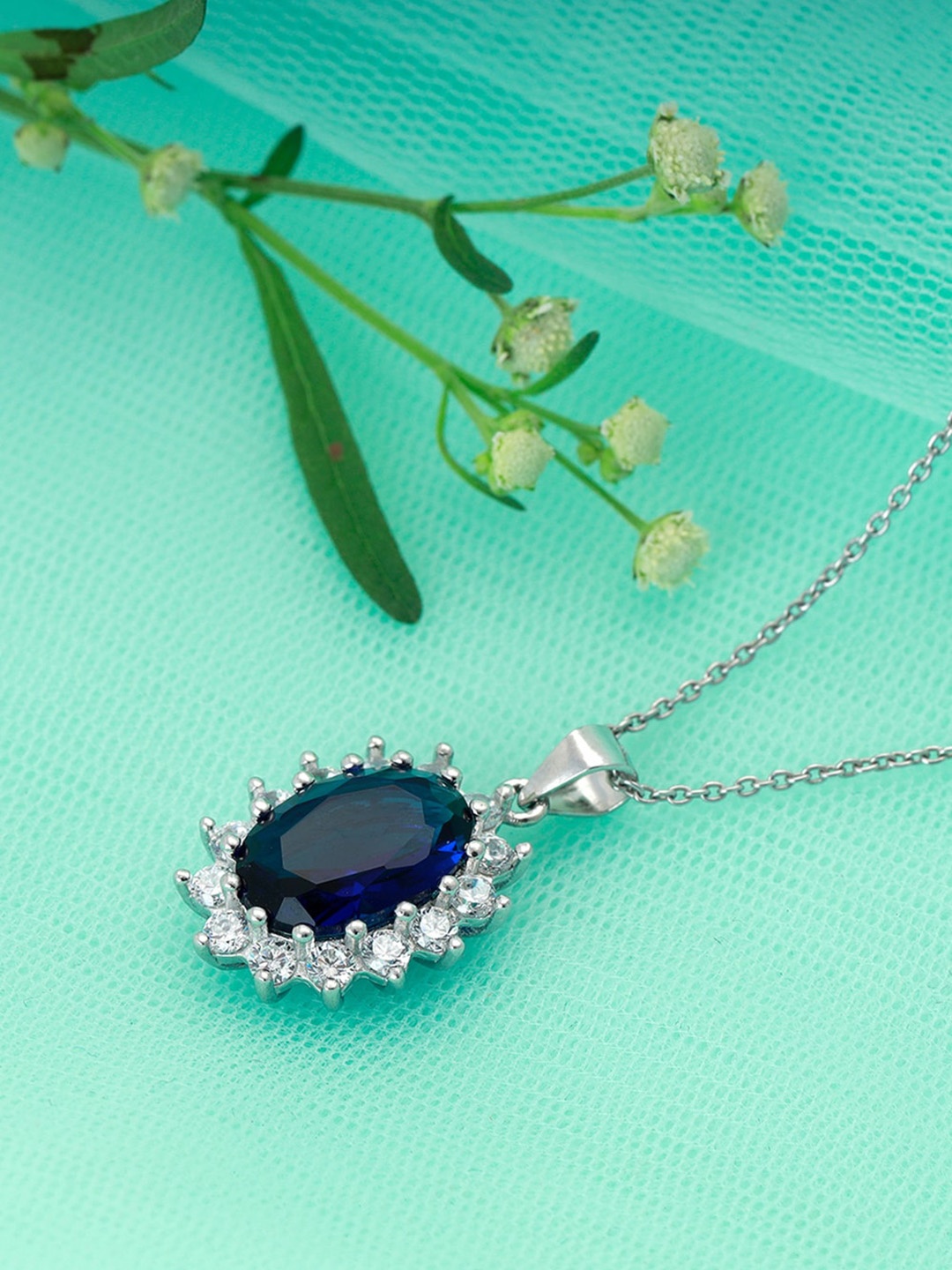 

GIVA 925 Sterling Silver Rhodium Plated Blue Beam Pendant