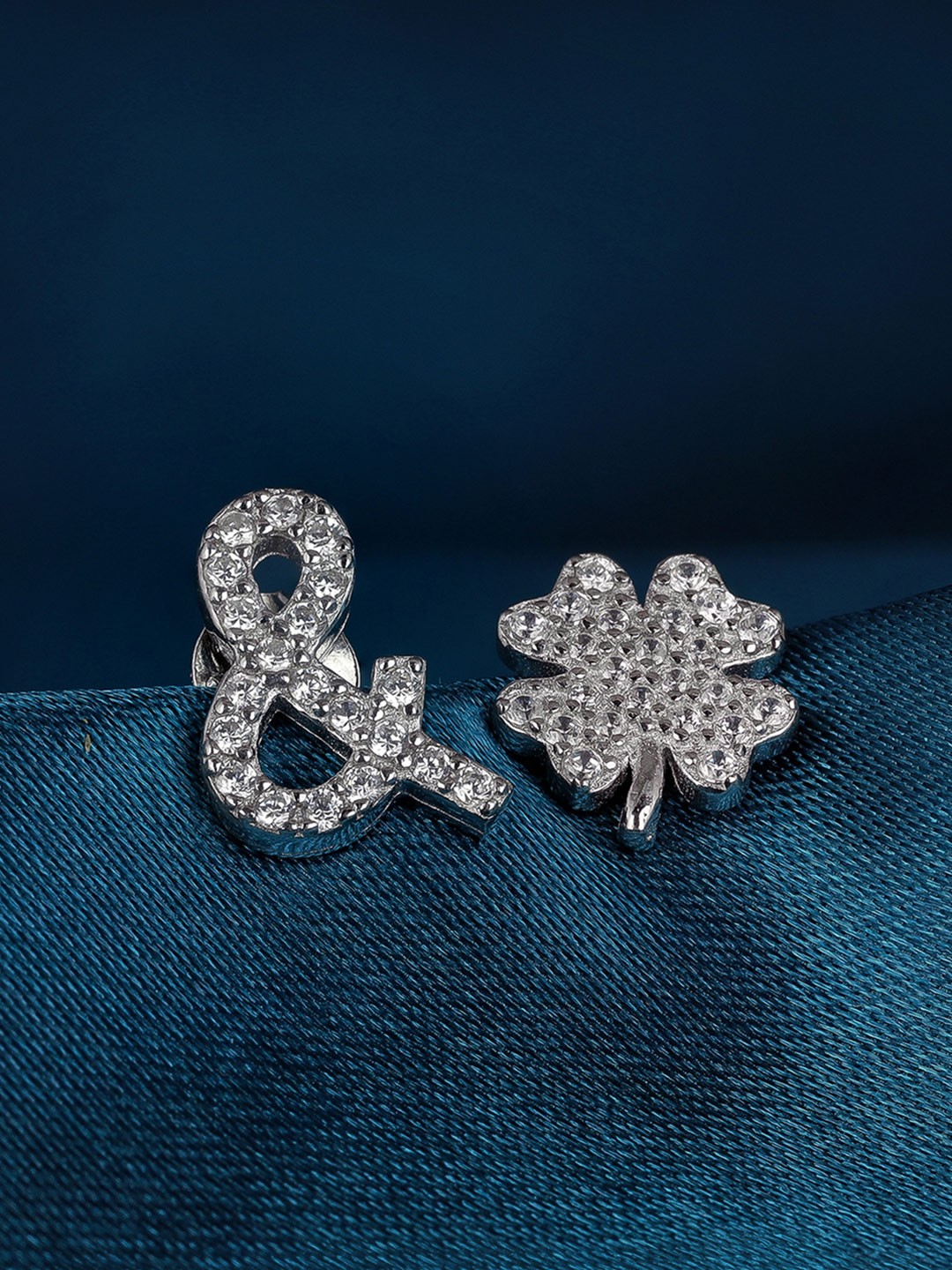 

GIVA 925 Sterling Silver Rhodium Plated Miss-Match Stud Earrings