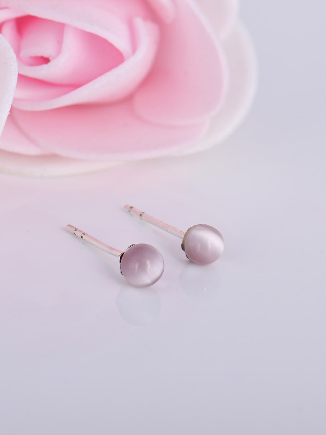 

GIVA 925 Sterling Silver Rhodium Plated Light Purple Monalisa Stone Stud Earring