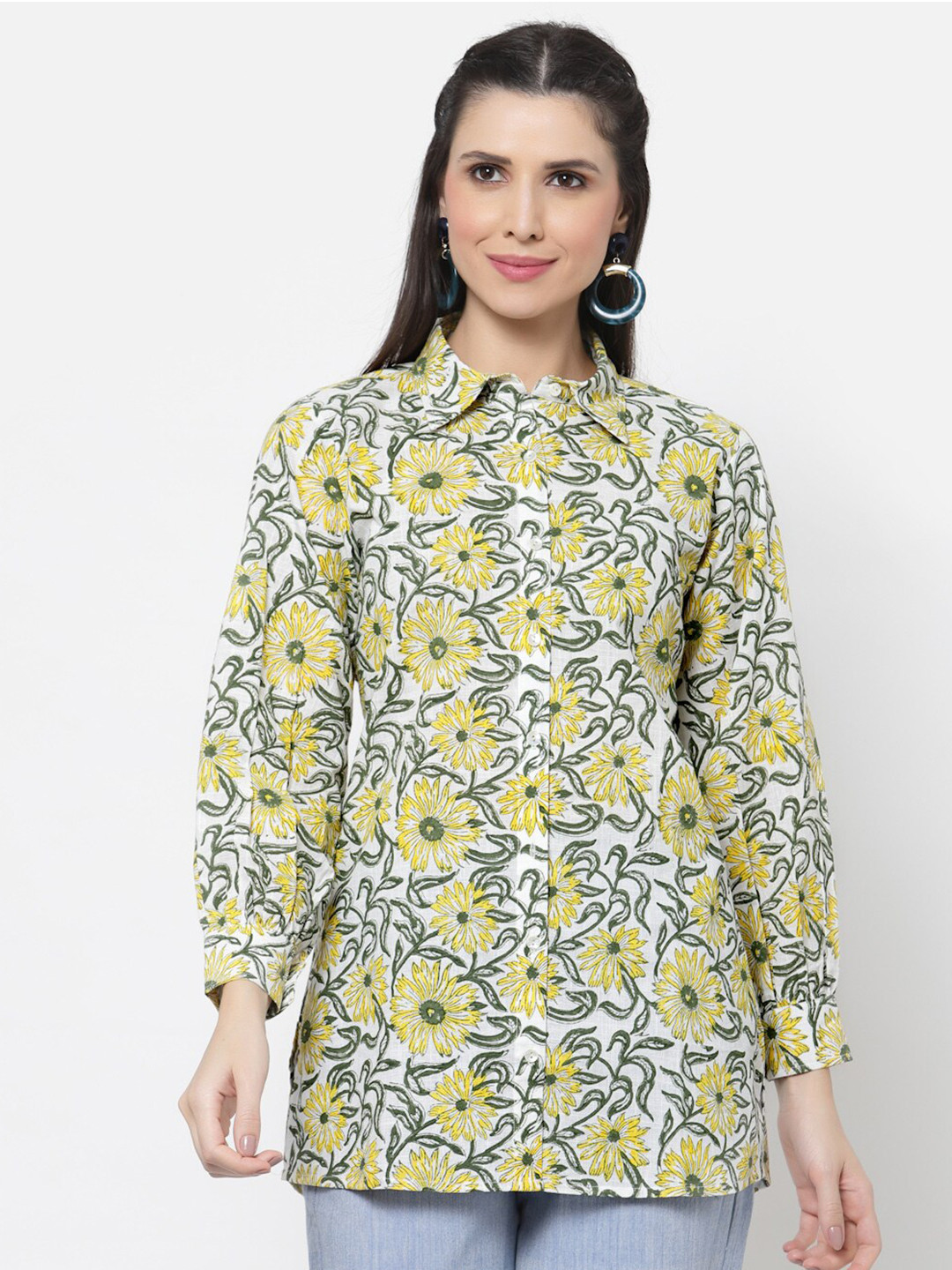 

DART STUDIO Yellow Floral Print Top