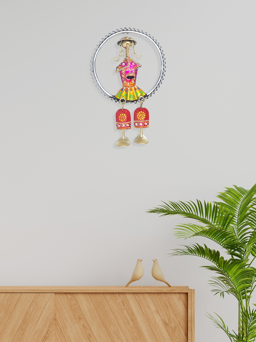 

Golden Peacock Gold-Toned Handcrafted Doll Hanging Wall Decor, Multi