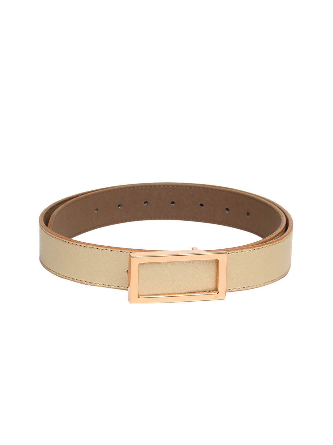 

Calvadoss Women Peach-Coloured Textured PU Belt