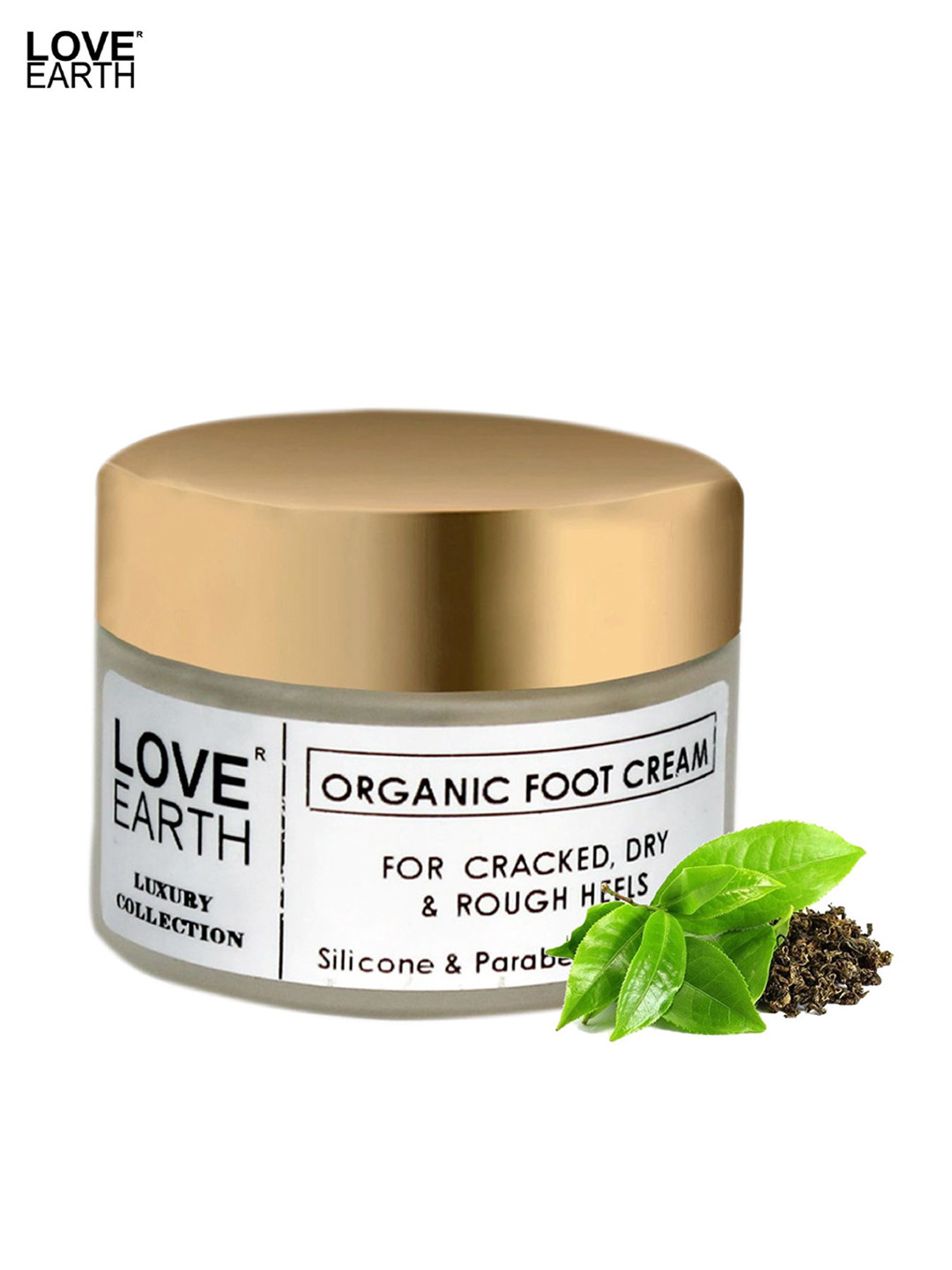 

LOVE EARTH Organic Foot Cream for Cracked, Dry & Rough Heels - 50 g, White