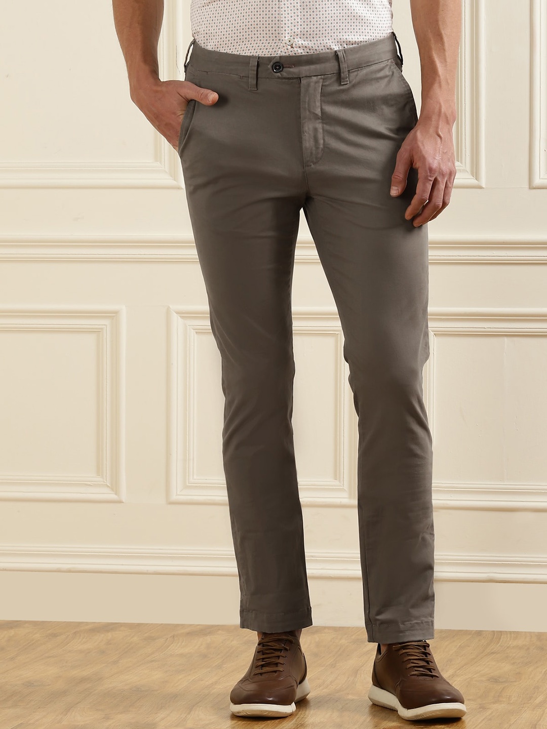 

Ted Baker Men Beige Slim Fit Cotton Chinos