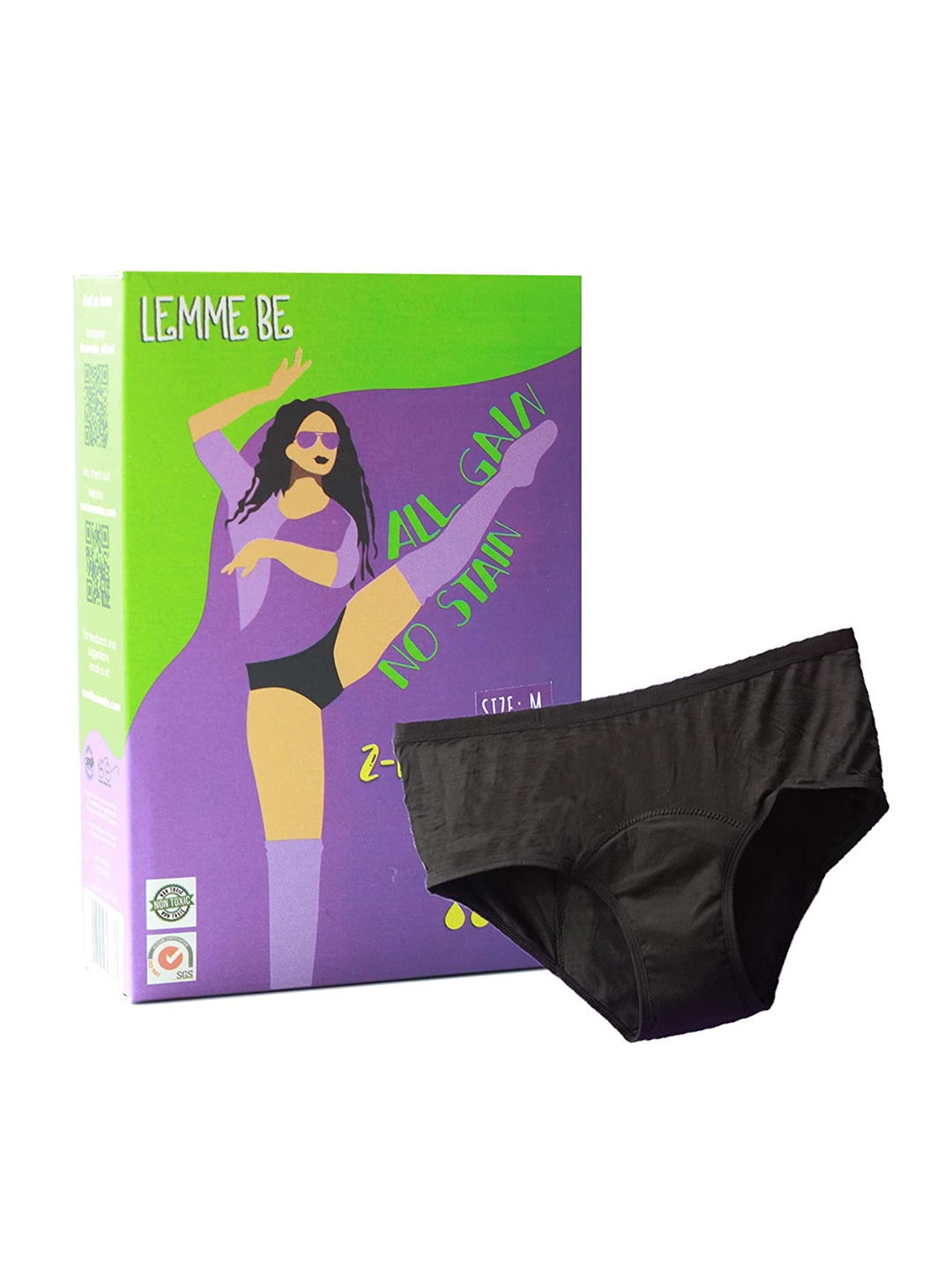 

LEMME BE Black Leak Proof Protection for Periods Reusable Period Panties