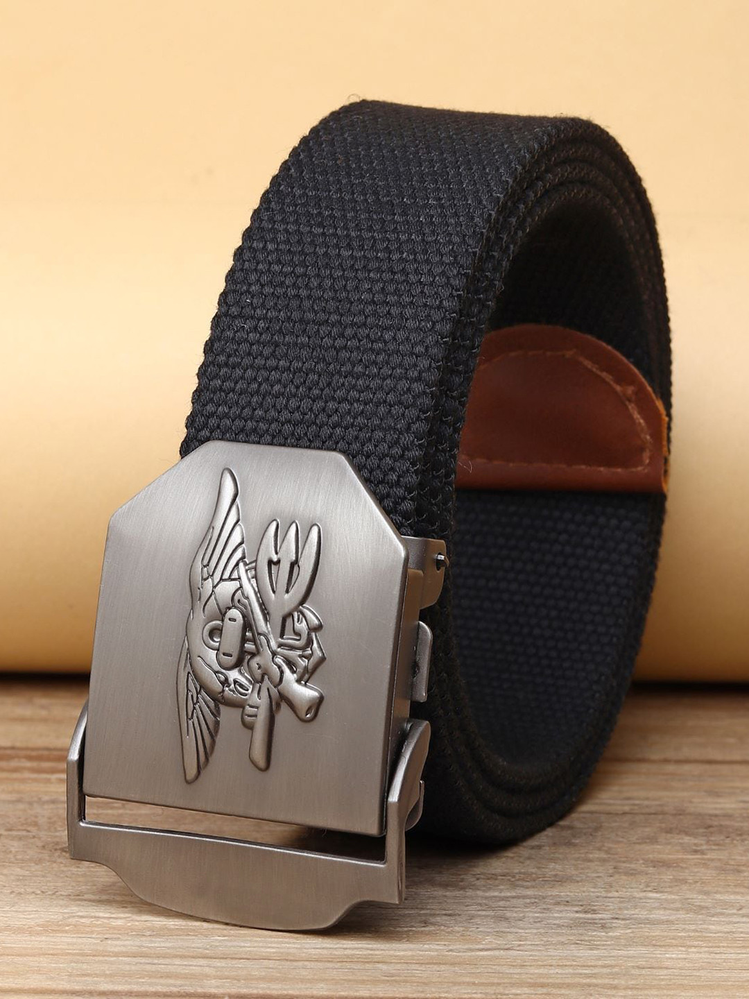 

ZORO Men Casual Slider Buckle Belt, Black