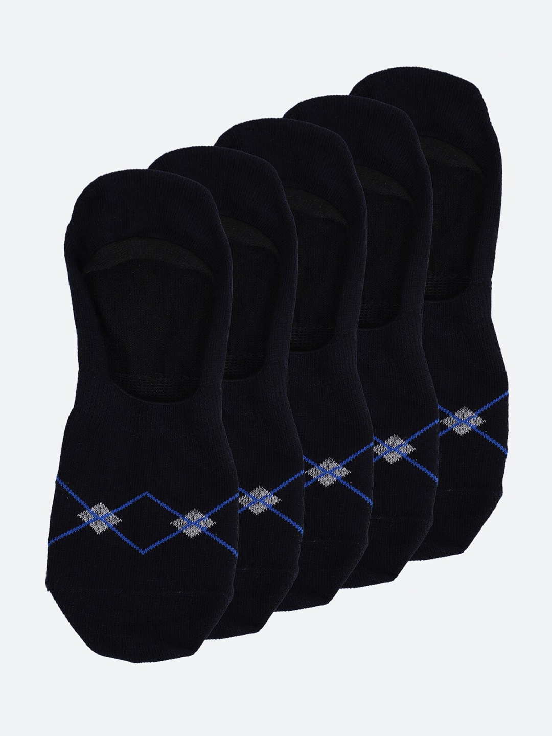 

Cantabil Men Pack of 5 Navy Blue Patterned Shoe Liners