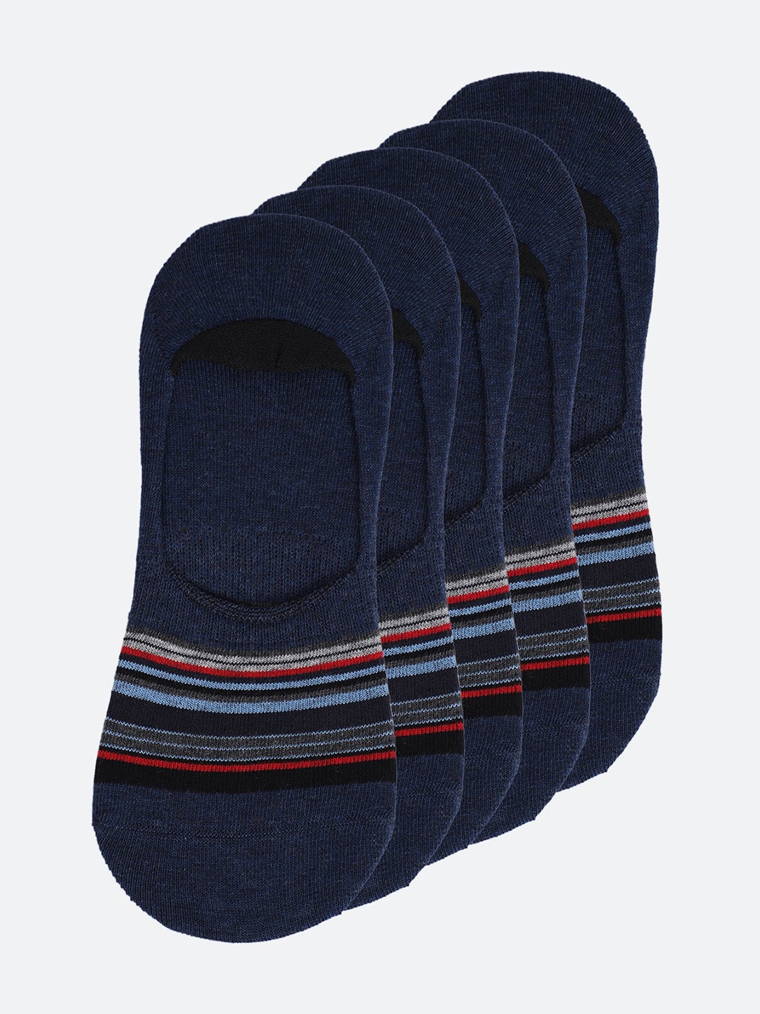 

Cantabil Pack of 5 Men Navy Blue Striped Shoe Liners