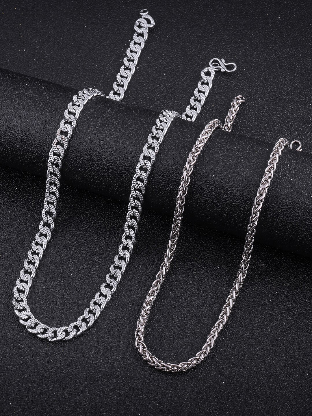 

Brandsoon Men Silver-Toned Rhodium-Plated Feather Chain