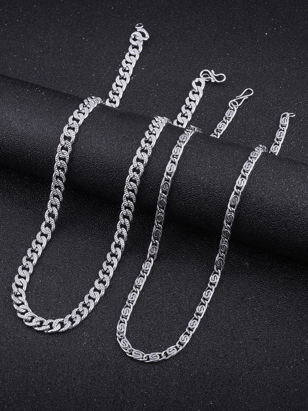 

Brandsoon Men Silver-Toned Rhodium-Plated Feather Chain