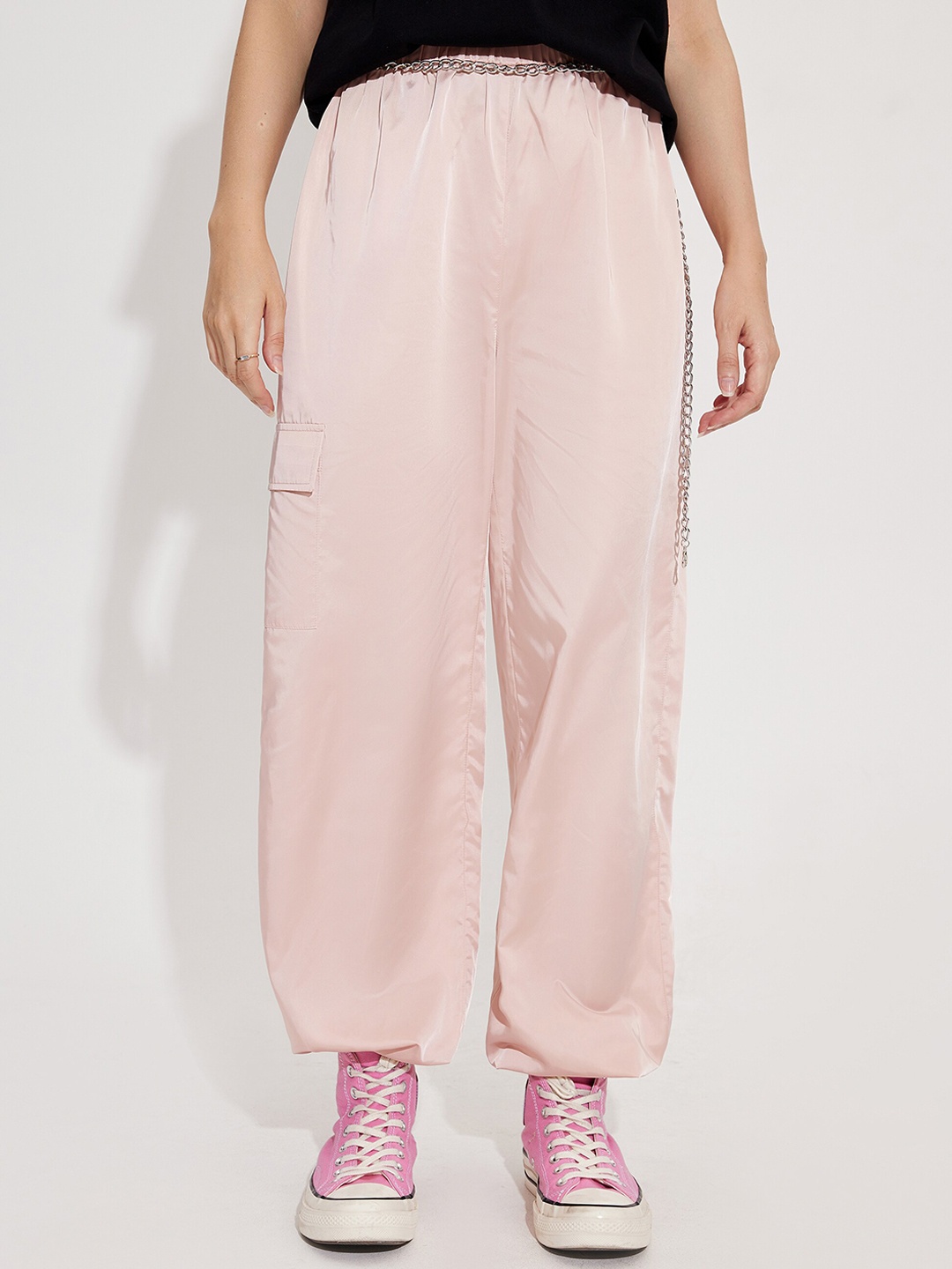 

URBANIC Women Pink Joggers Trousers