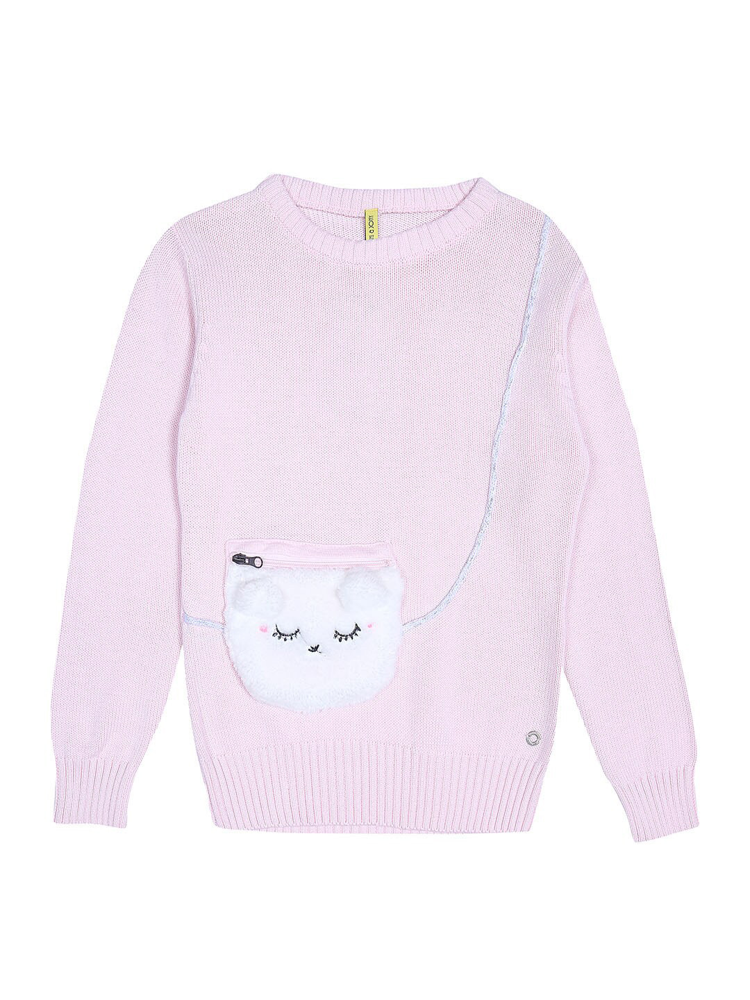 

Gini and Jony Girls Pink & White Sweater
