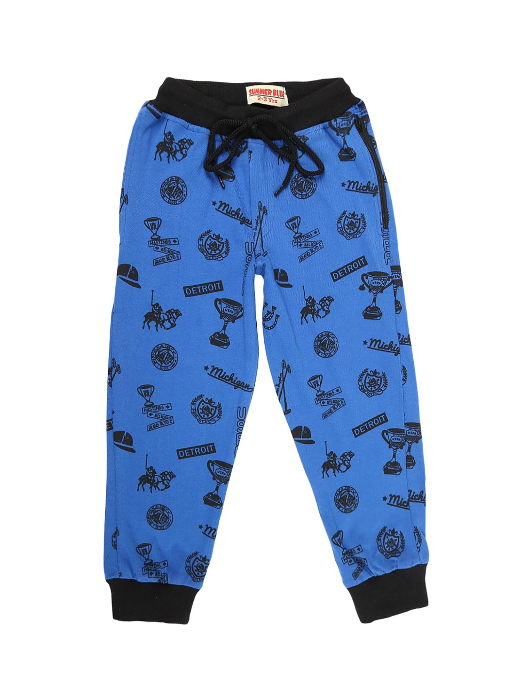 

V-Mart Boys Blue Printed Cotton Joggers