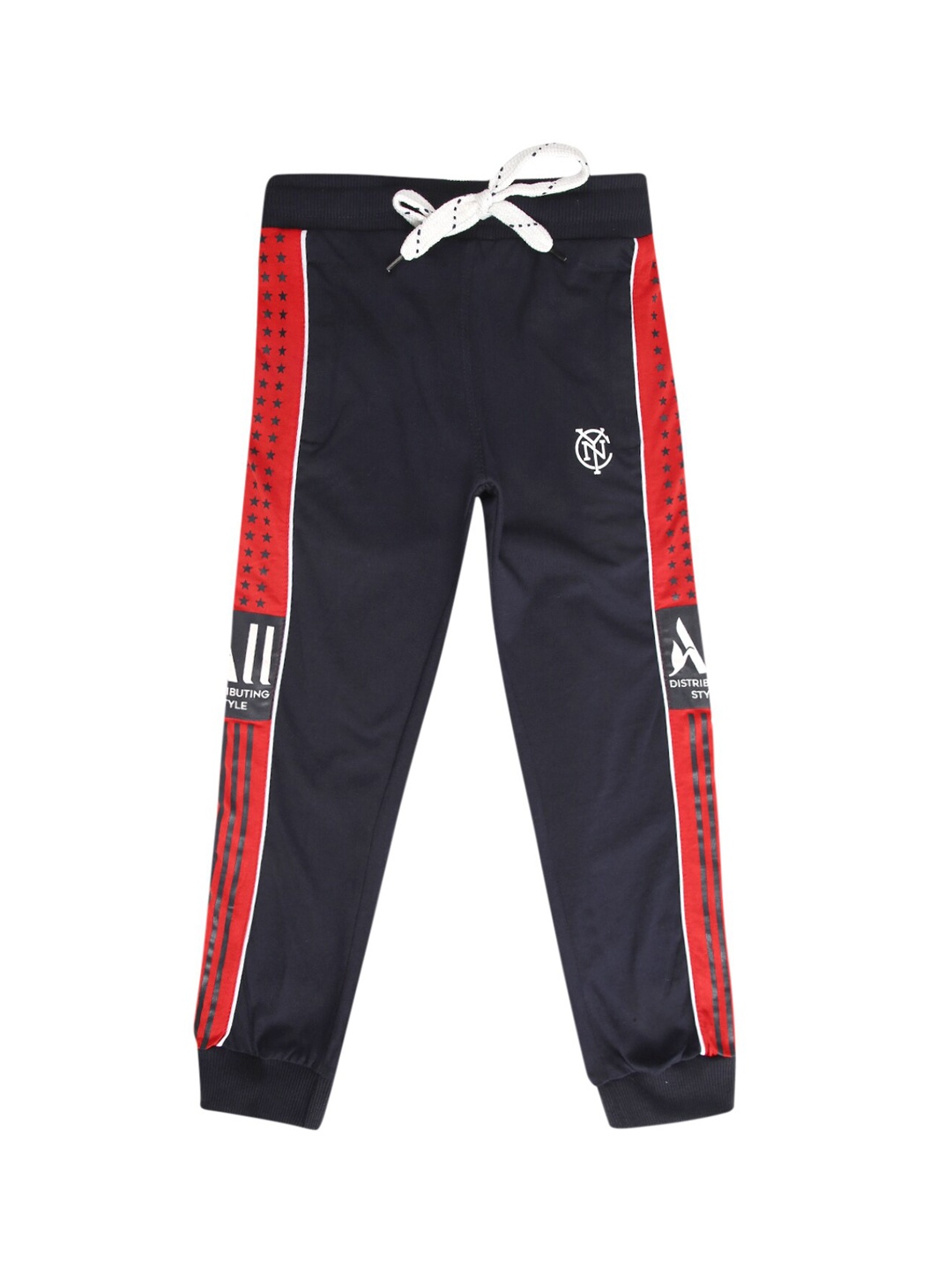 

V-Mart Boys Navy Blue & Red Printed Joggers