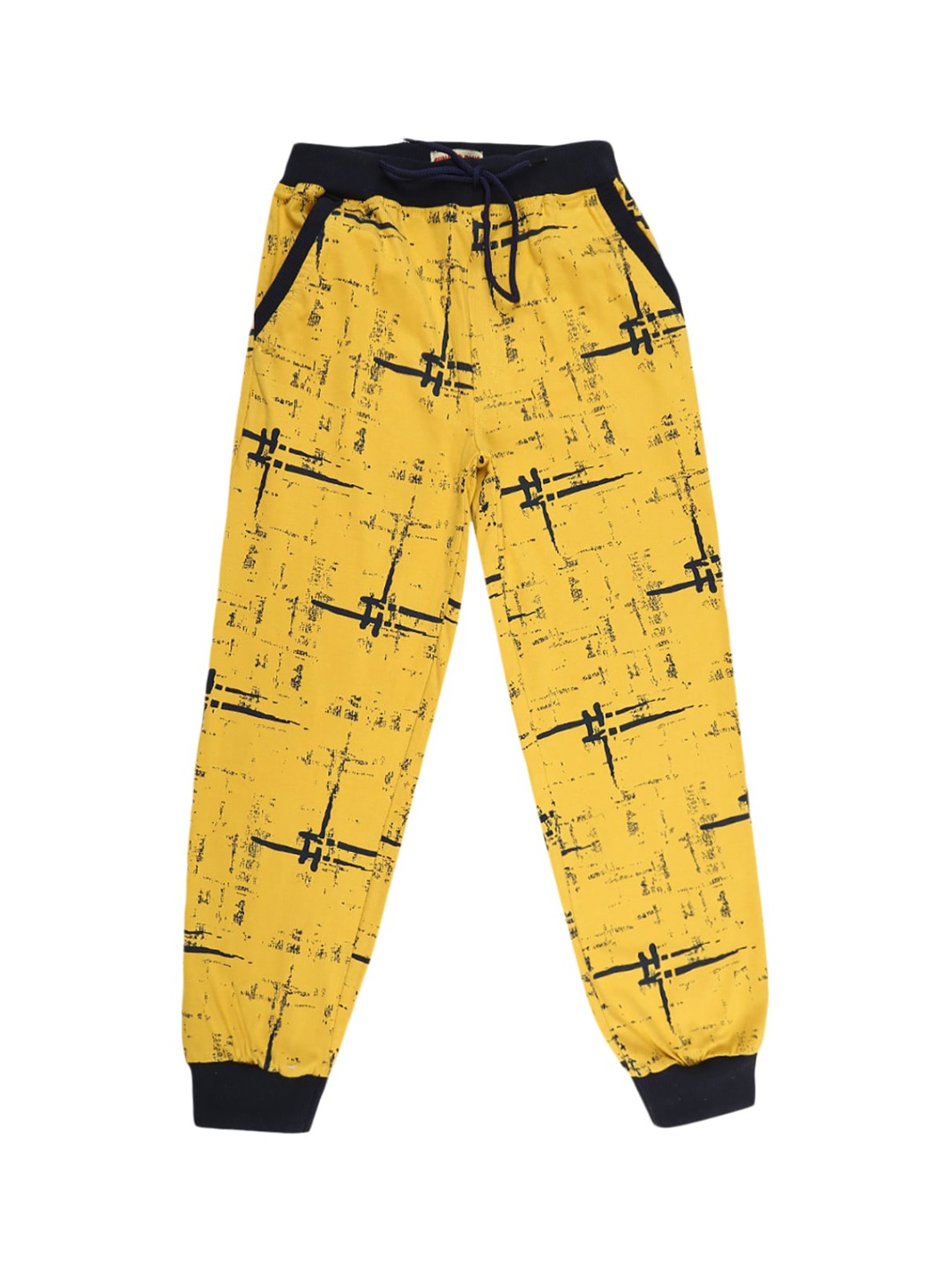 

V-Mart Boys Yellow Printed Cotton Joggers