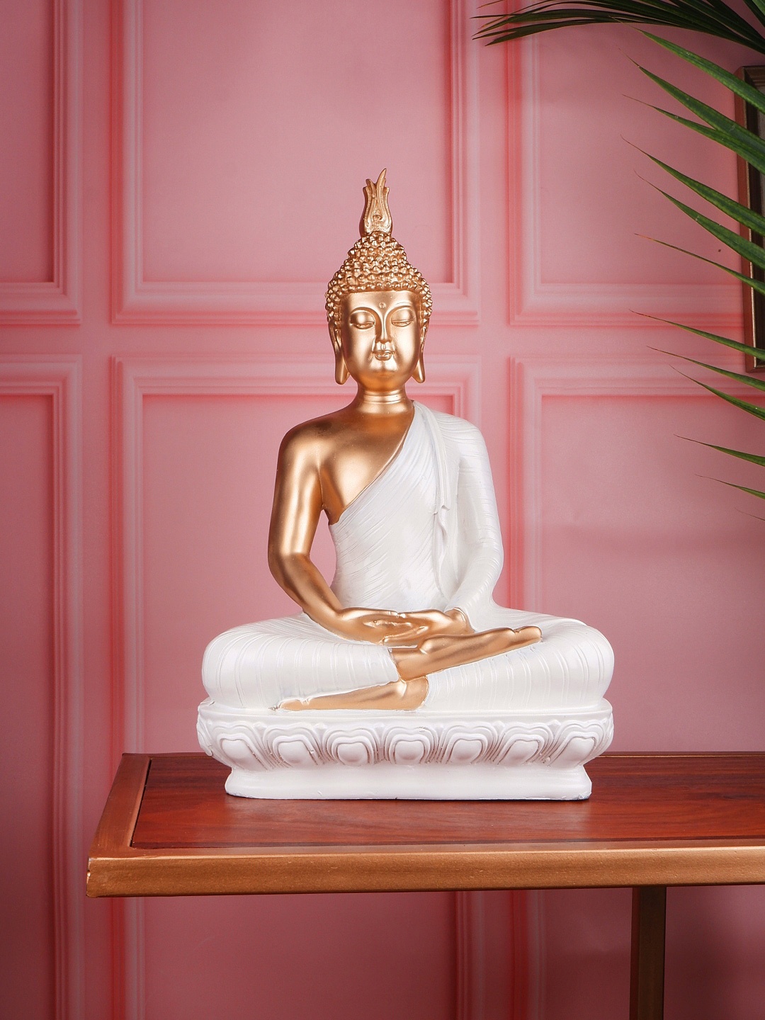 

THE WHITE INK DECOR White Buddha Figurine Showpieces