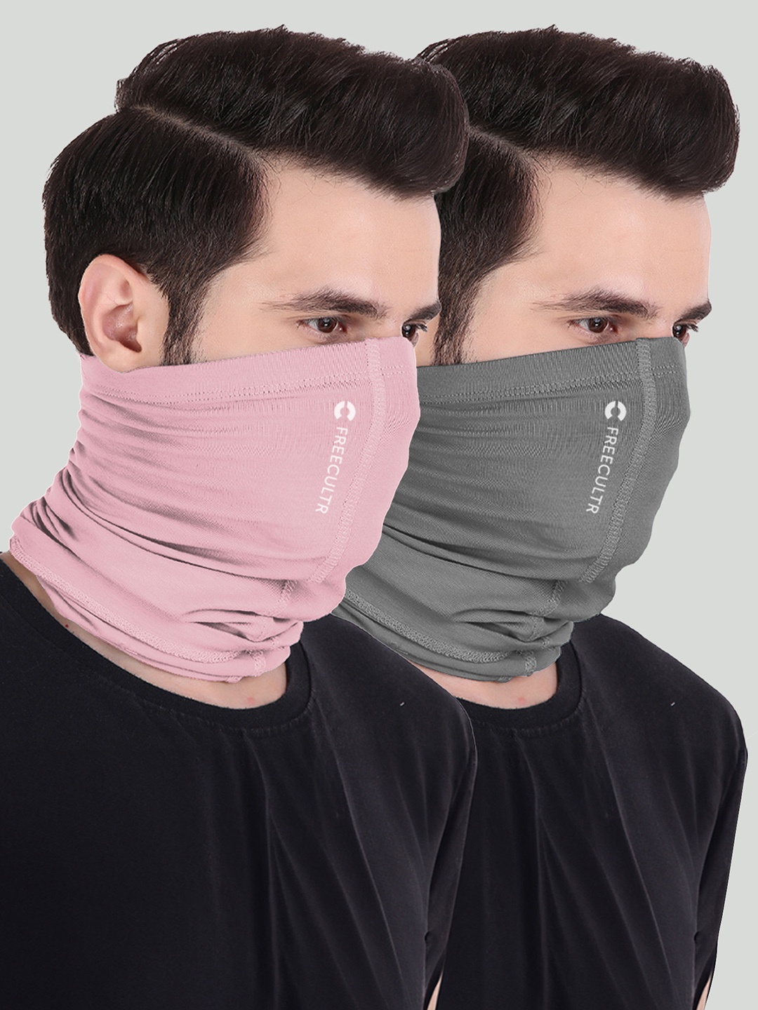 

FREECULTR Unisex Pack of 2 Anti Microbial Bamboo Bandana, Grey