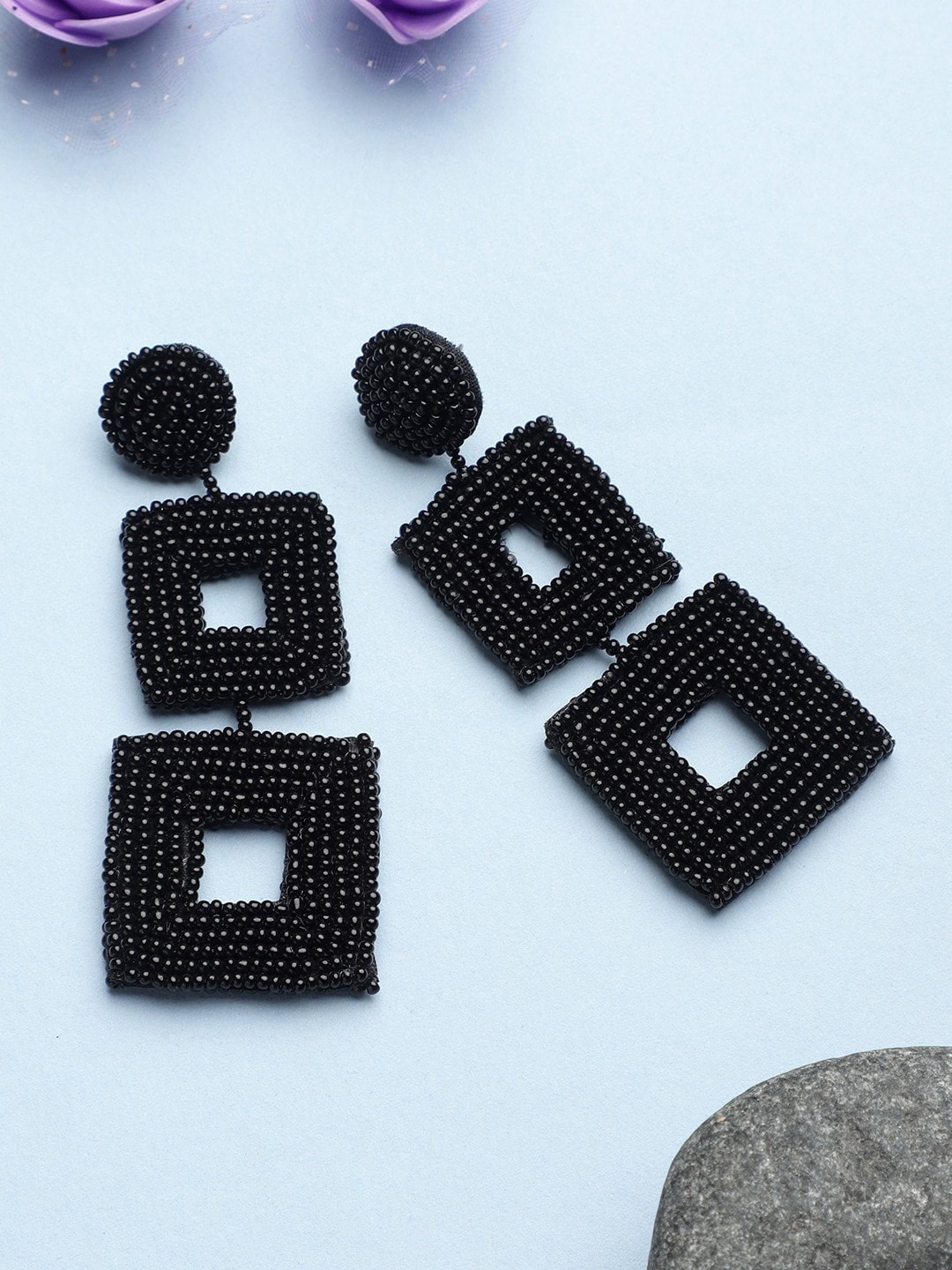 

CARDINAL Black Contemporary Drop Earrings