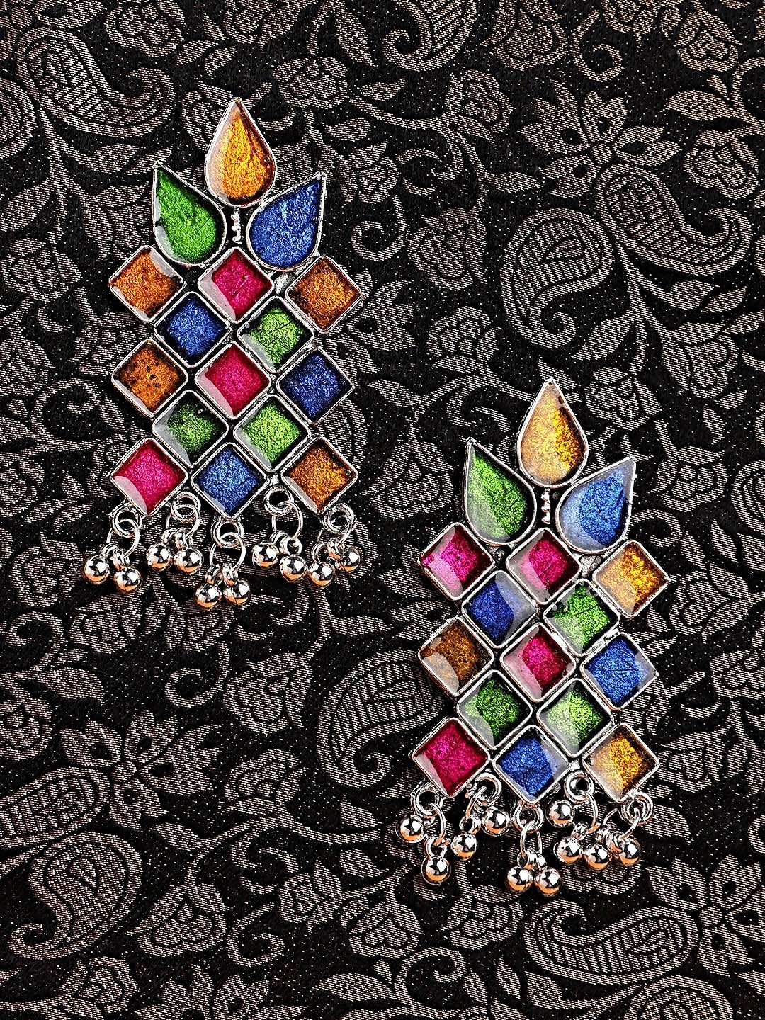 

CARDINAL Silver-Toned Contemporary Studs Earrings