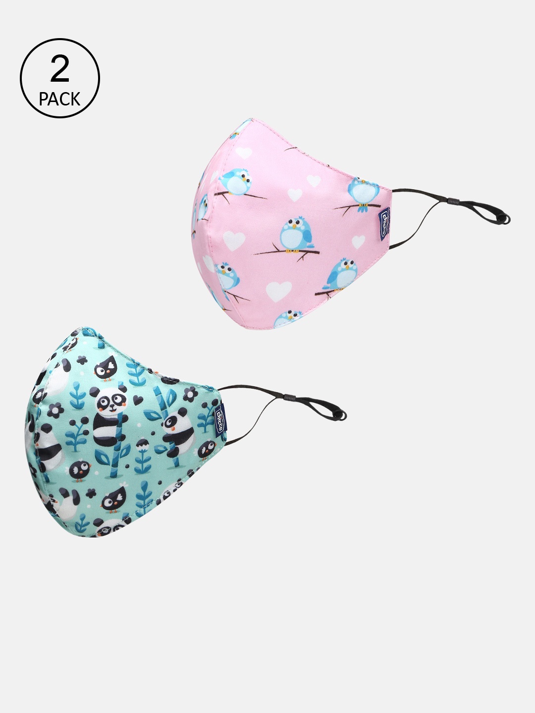 

Chicco Kids Set of 2 Pink & Sea Green Printed Cloth Masks