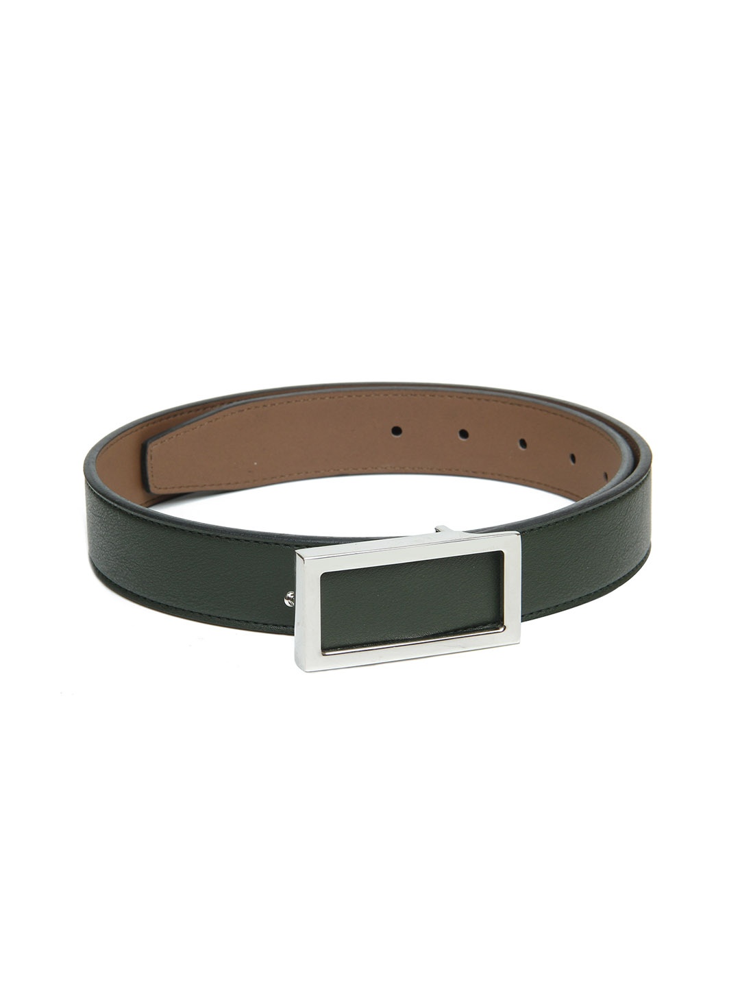 

Calvadoss Men Green Textured PU Belt