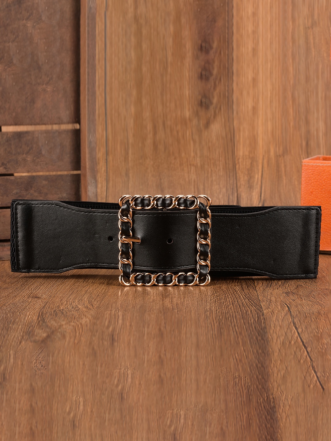 

BuckleUp Women Black Stretchable Belt