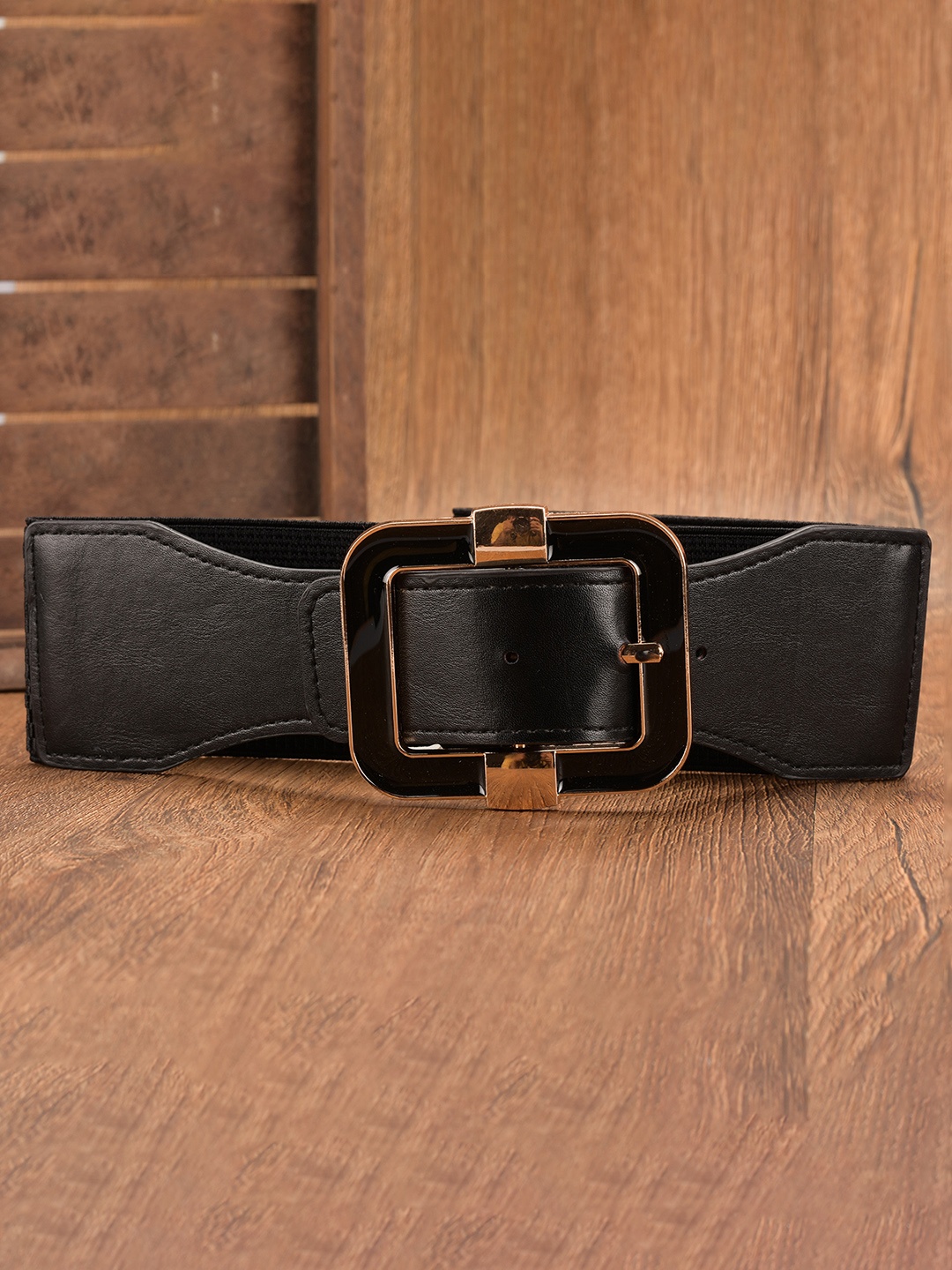 

BuckleUp Women Black Stretchable Belt