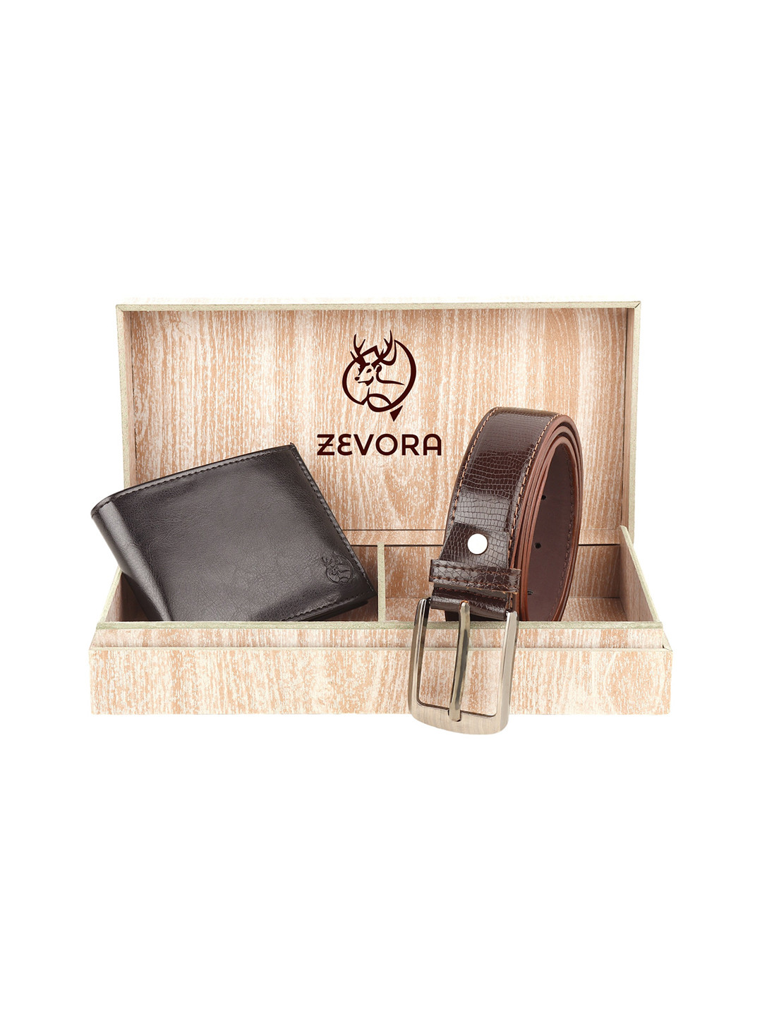

ZEVORA Men Brown & Black Solid Accessory Gift Set