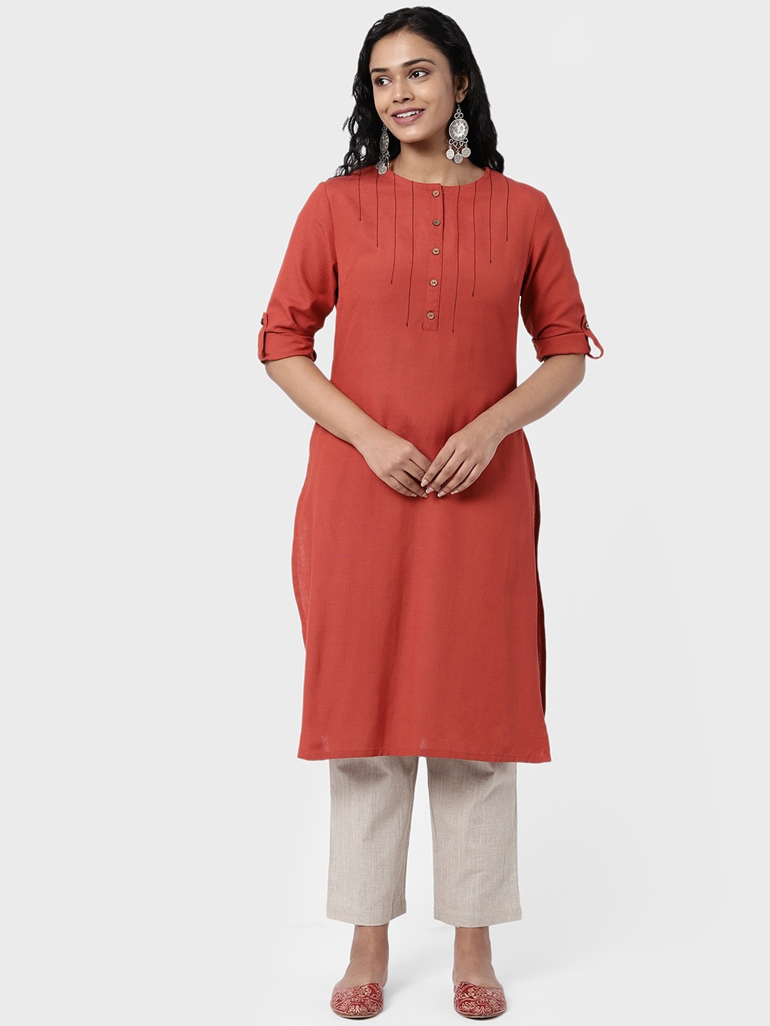 

R&B Women Brown Thread Work Kurta