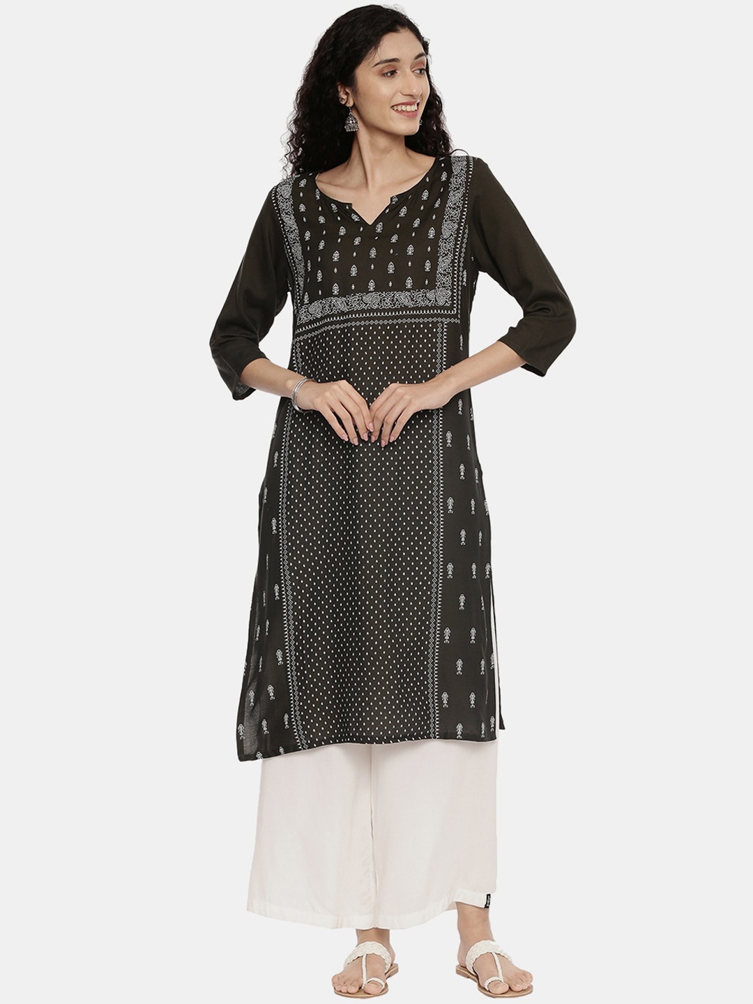 

R&B Women Green Ethnic Motifs Kurta