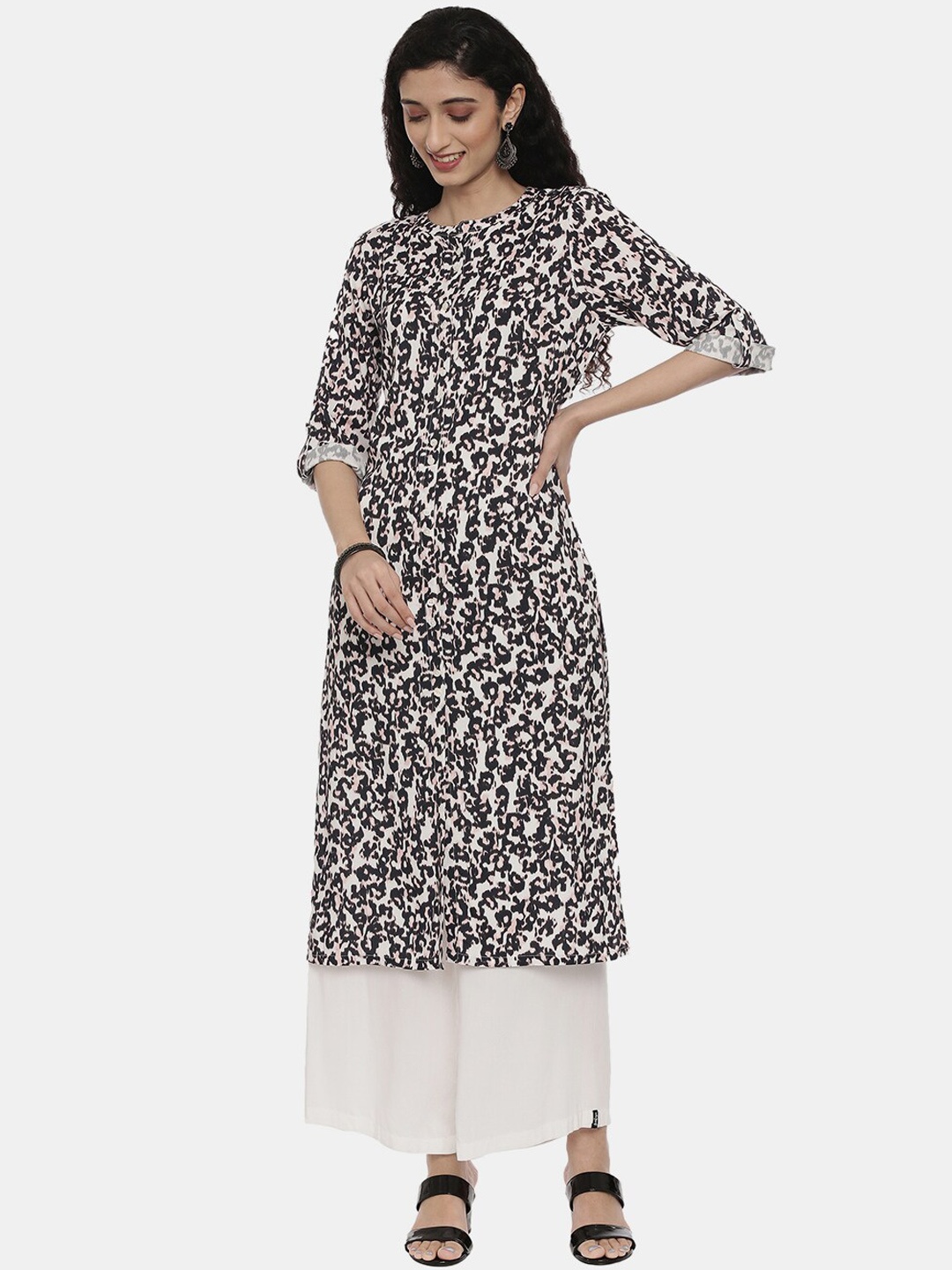 

R&B Women White Printed Kurta