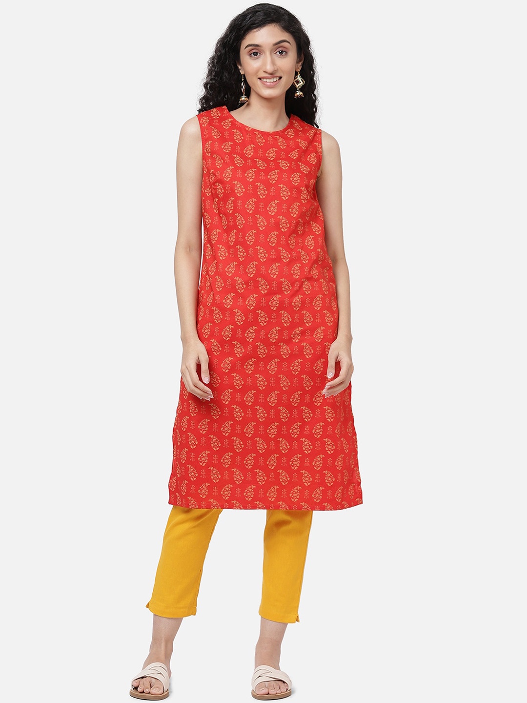 

R&B Women Red Paisley Kurta