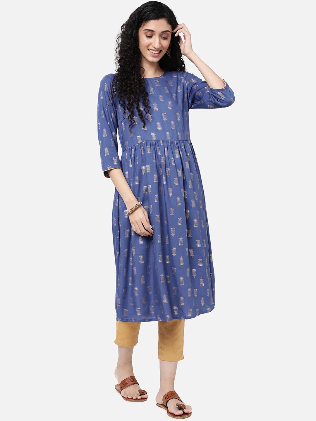 

R&B Women Purple Ethnic Motifs Printed Anarkali Kurta
