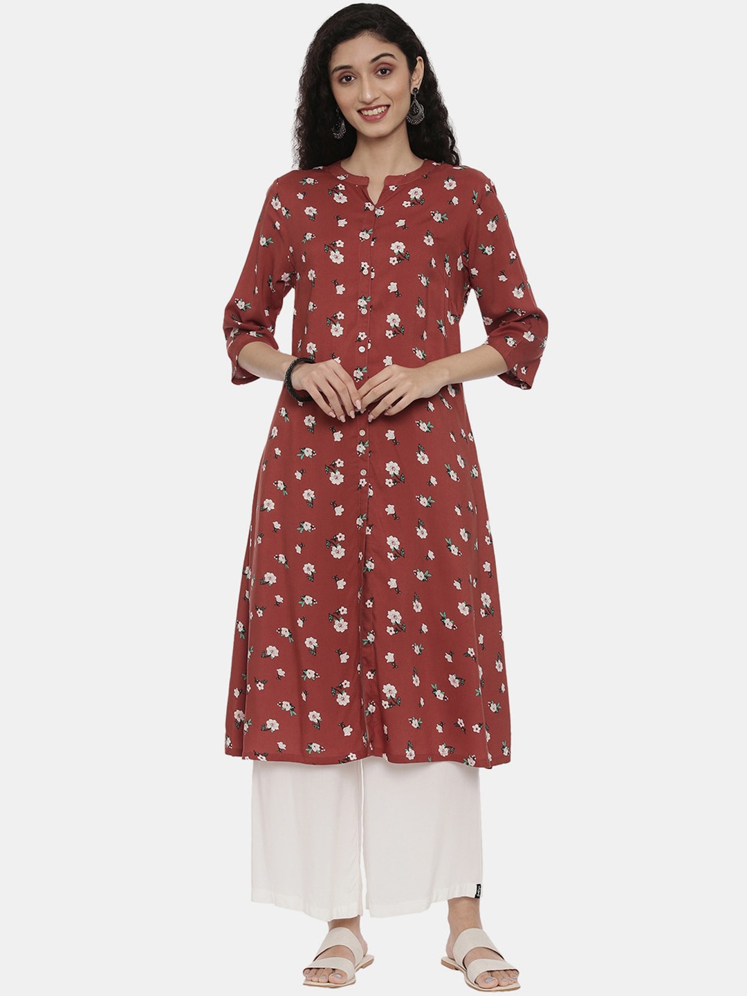 

R&B Women Rose Gold Floral Printed Kurta
