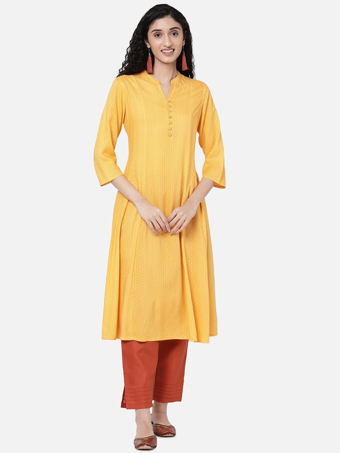 

R&B Women Yellow Printed Kurta
