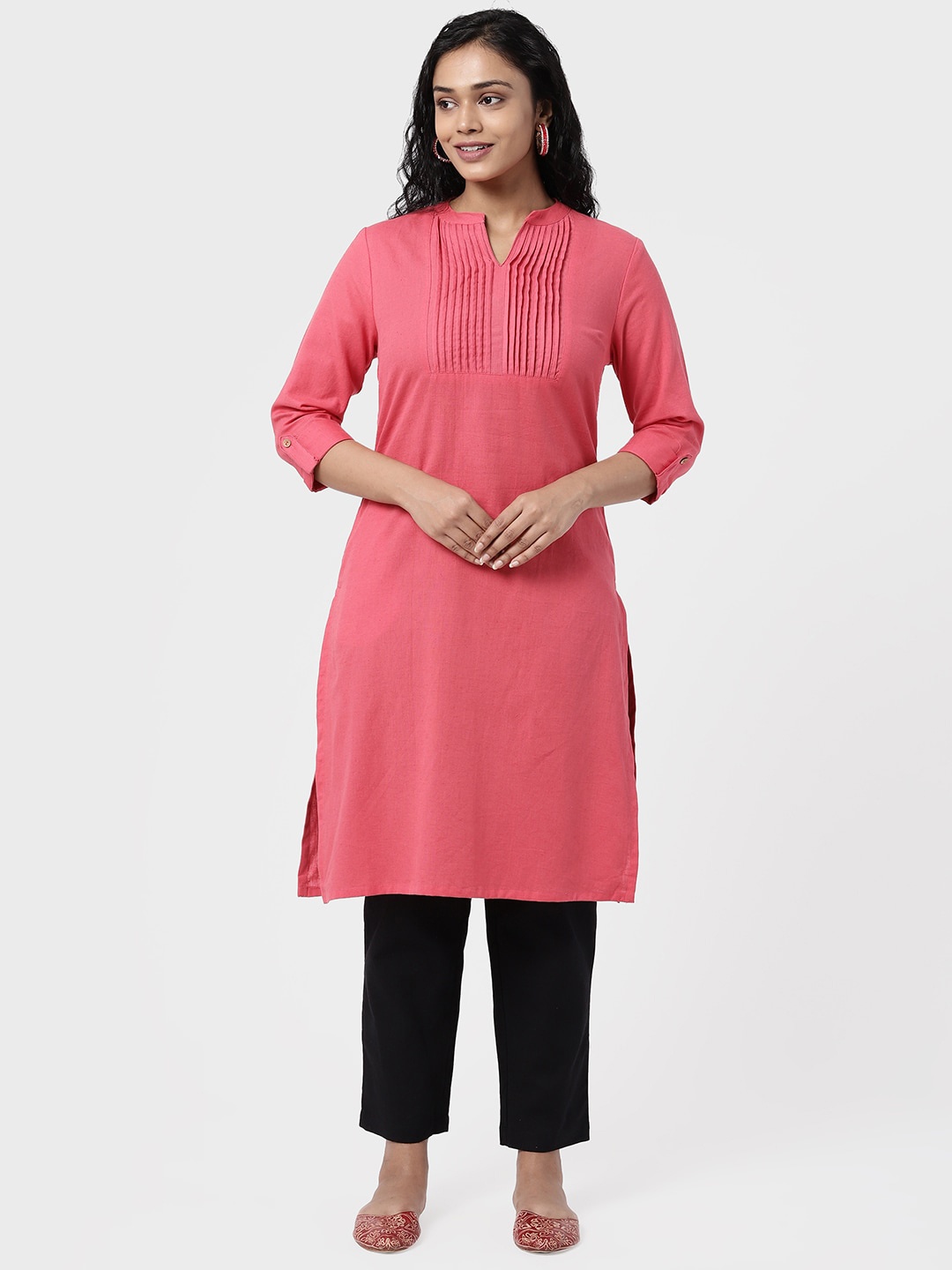 

R&B Women Pink Solid Kurta