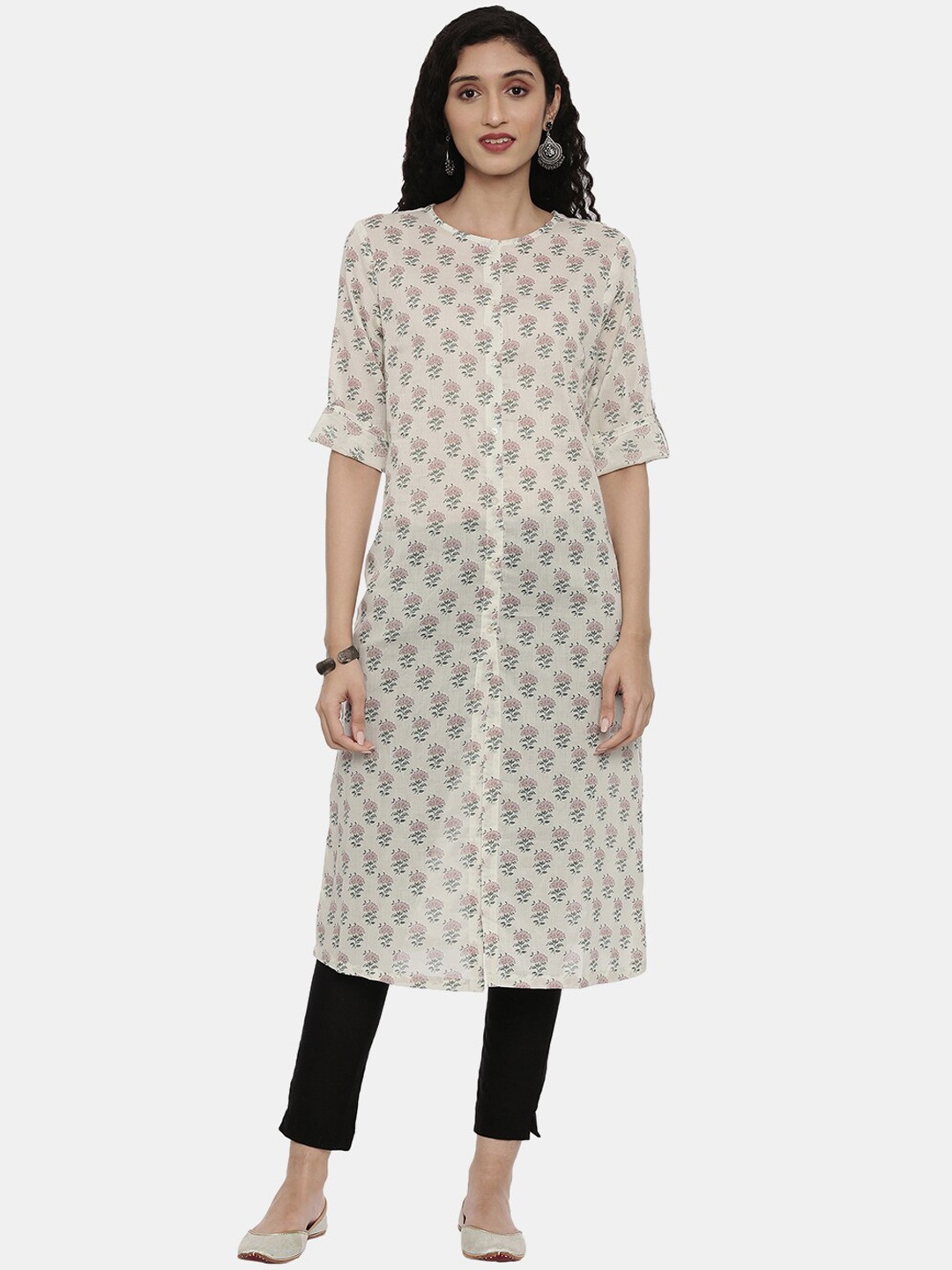 

R&B Women White Ethnic Motifs Kurta